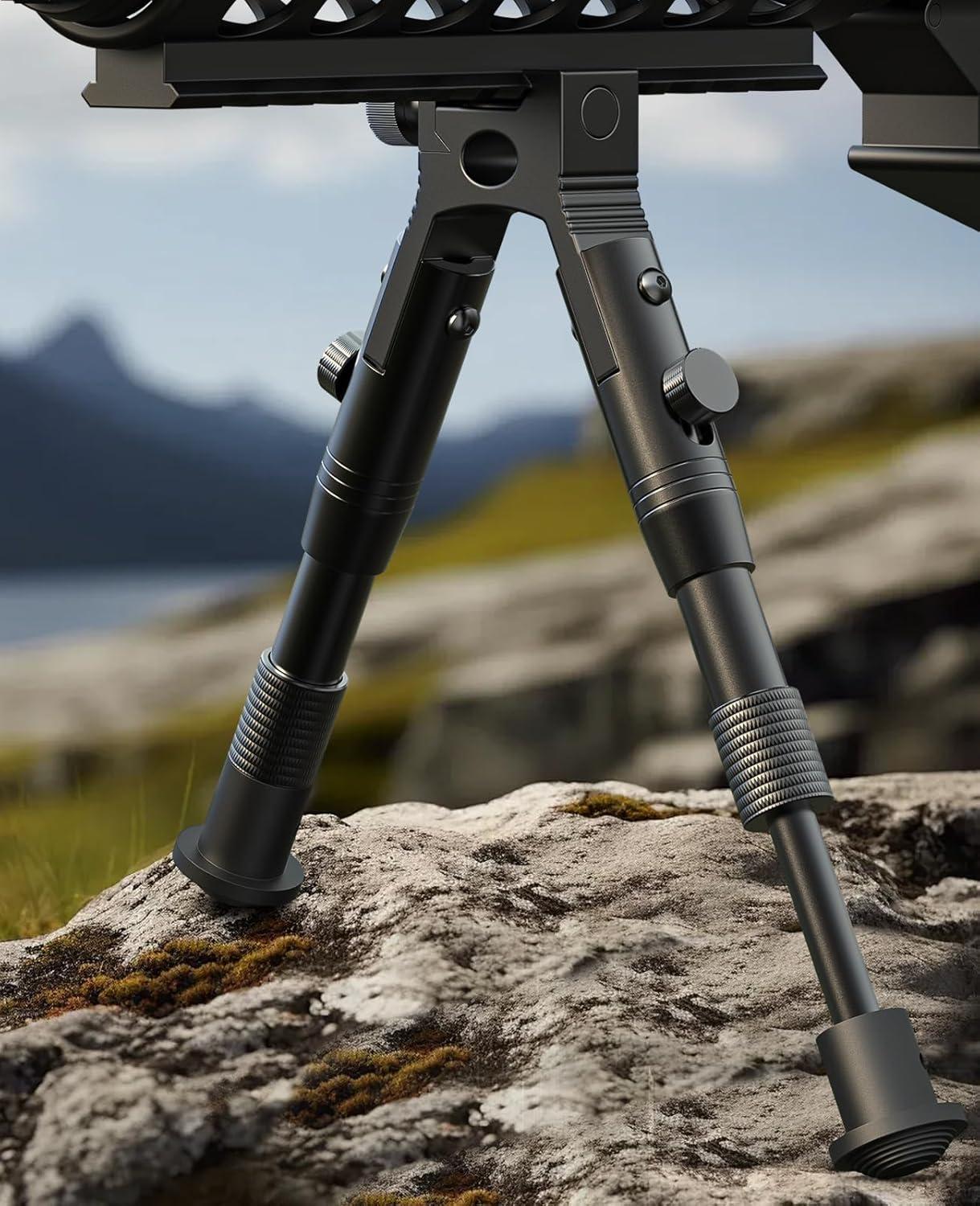 image:imageCVLIFE 3in1 Riflebipod Clampon Bipod with Swivel Stud Adapter and Barrel Clamp Adapter Adjustable Height from 63 to 7 Inches