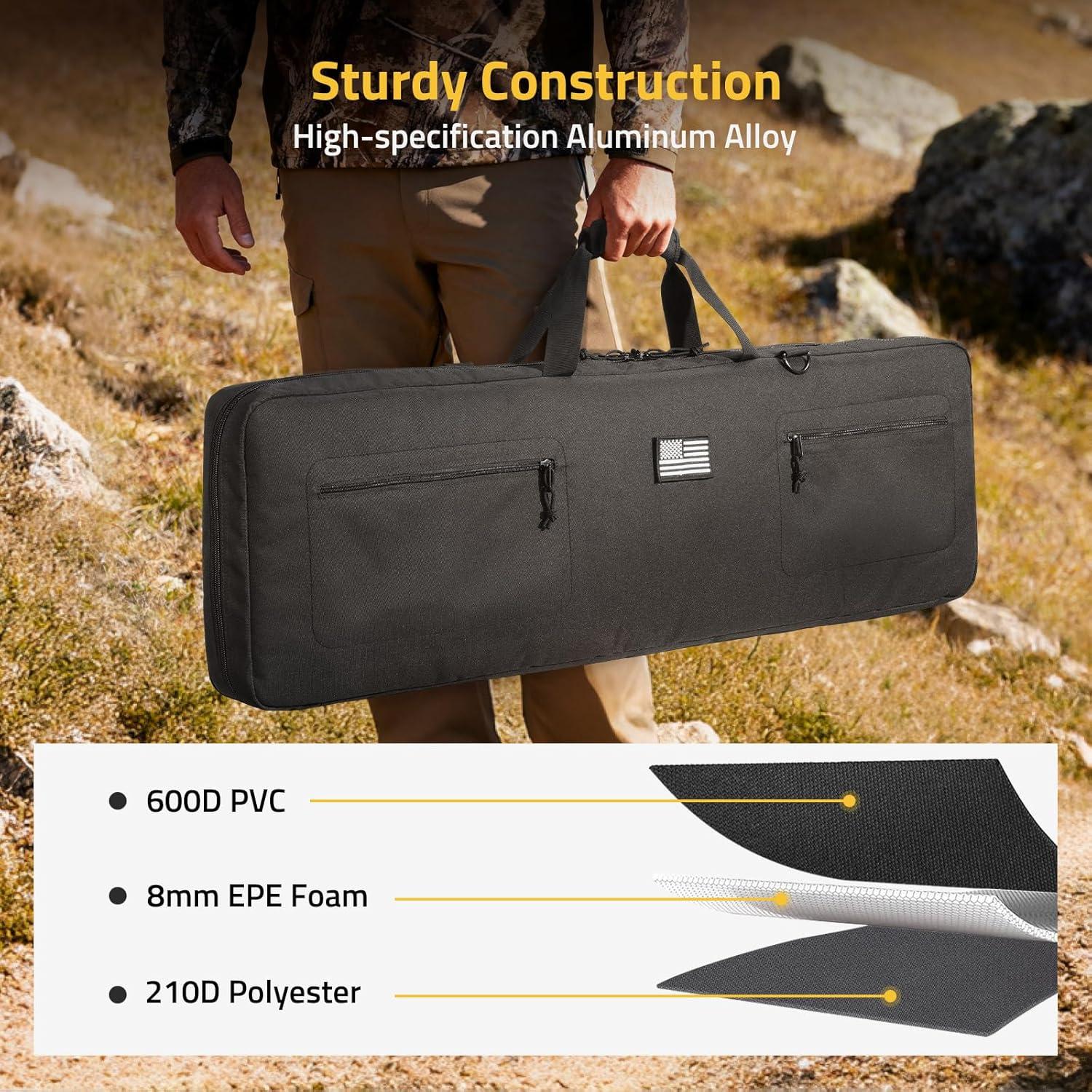 image:imageCVLIFE 42 Soft Rifle Case Rifle Bag with Zipper Pockets Long Gun Bag with Adjustable Strap and Padded Handle Gun Case for Outdoor Hunting Shooting Range Black