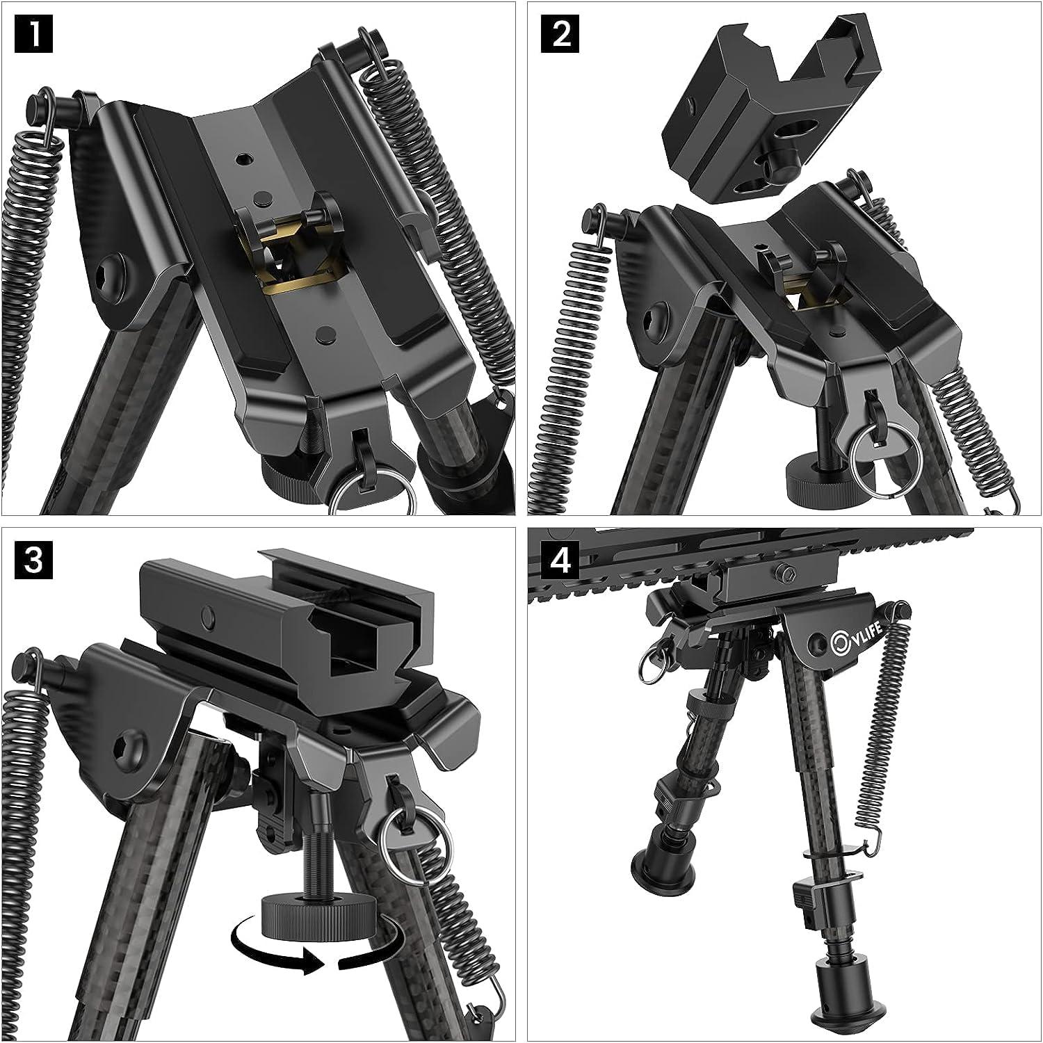 image:imageCVLIFE Bipod Carbon Fiber Bipod for Rifle with Picatinny Adapter 69 Inches Bipod