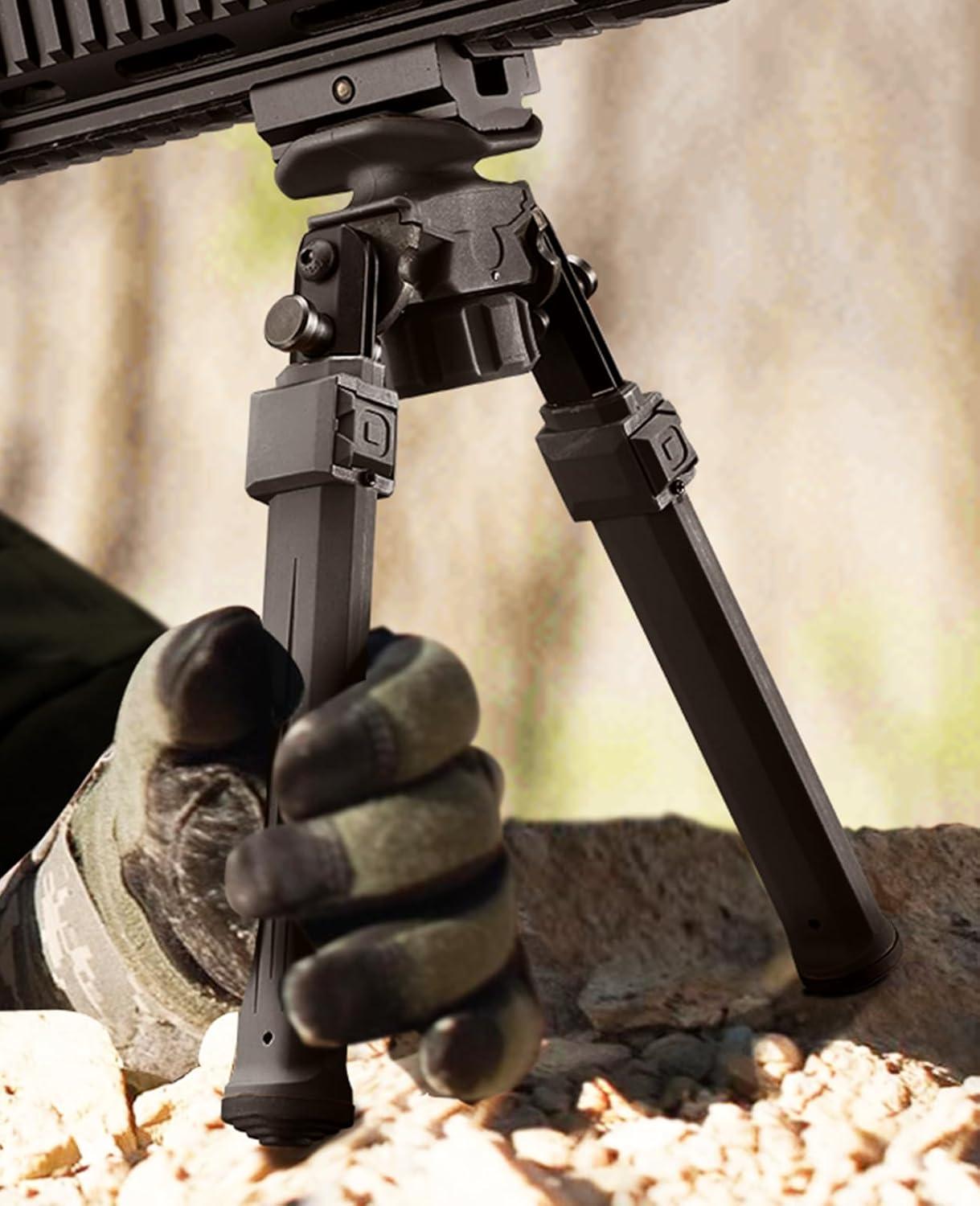 image:imageCVLIFE Bipod for Shooting and HuntingRifle Bipod Sling Mounting Bipod for Rifle Made of Lightweight HighStrength PolymerBlack