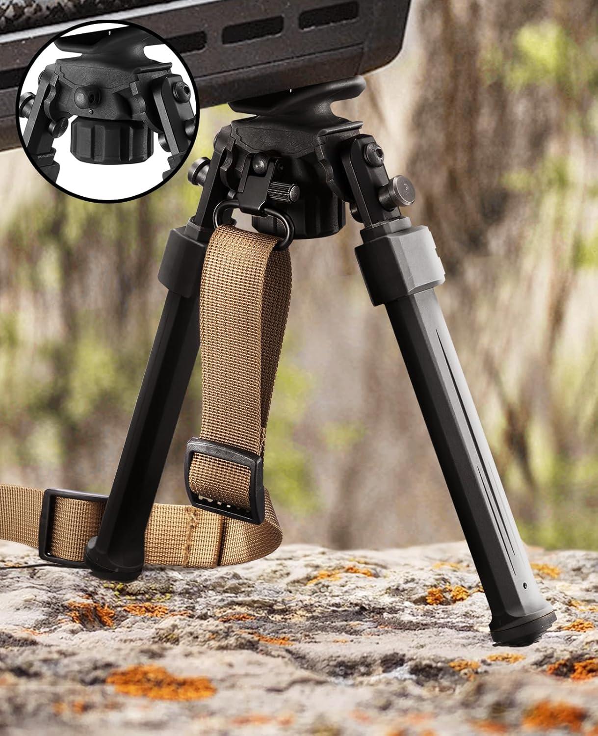image:imageCVLIFE Bipod for Shooting and HuntingRifle Bipod Sling Mounting Bipod for Rifle Made of Lightweight HighStrength PolymerBlack