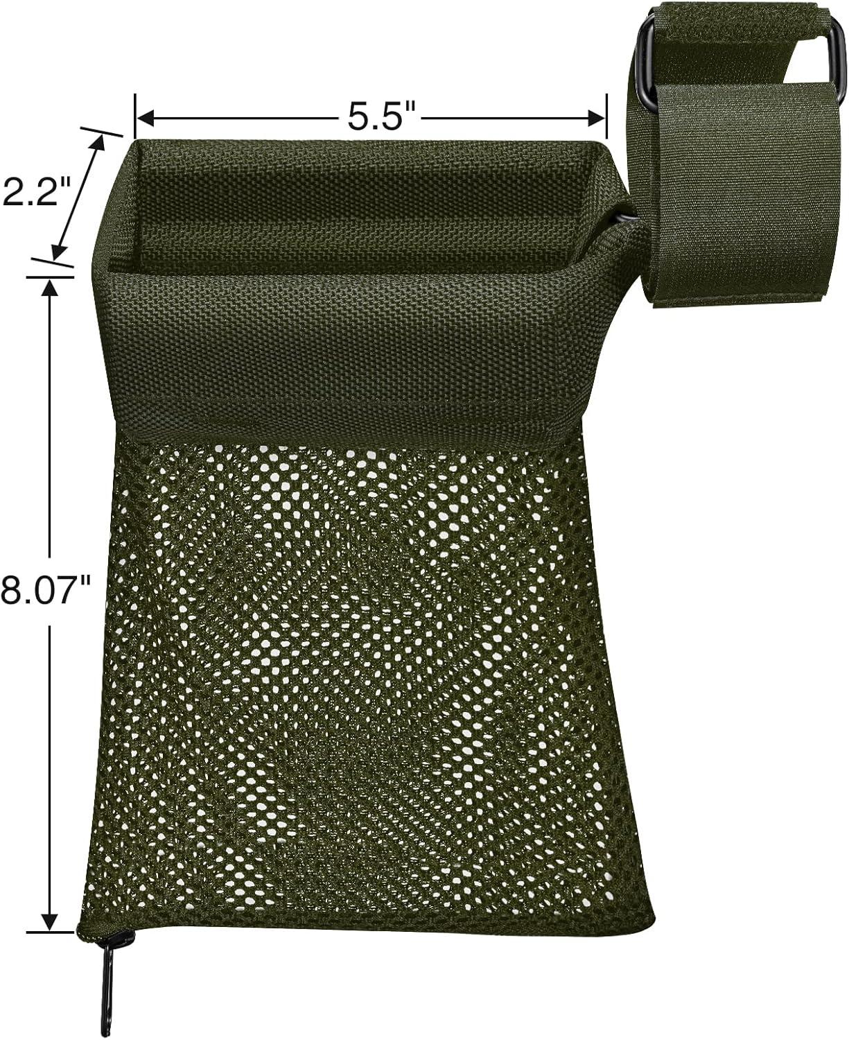 image:imageCVLIFE Brass Shell Catcher Cartridge Collector Mesh Heat Resistant Padded Mesh Brass Casing Catcher with Zippered Bottom Quick Release Brass Catchergreen
