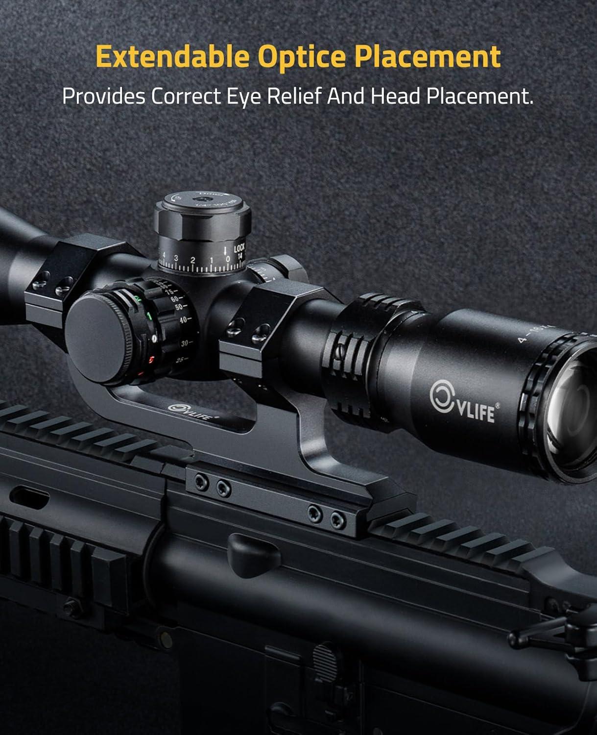 image:imageCVLIFE Cantilever Scope Mounts 193 High Profile Scope Mount Offset Dual Ring Scope Mount Lightweight Aluminum1 Inch