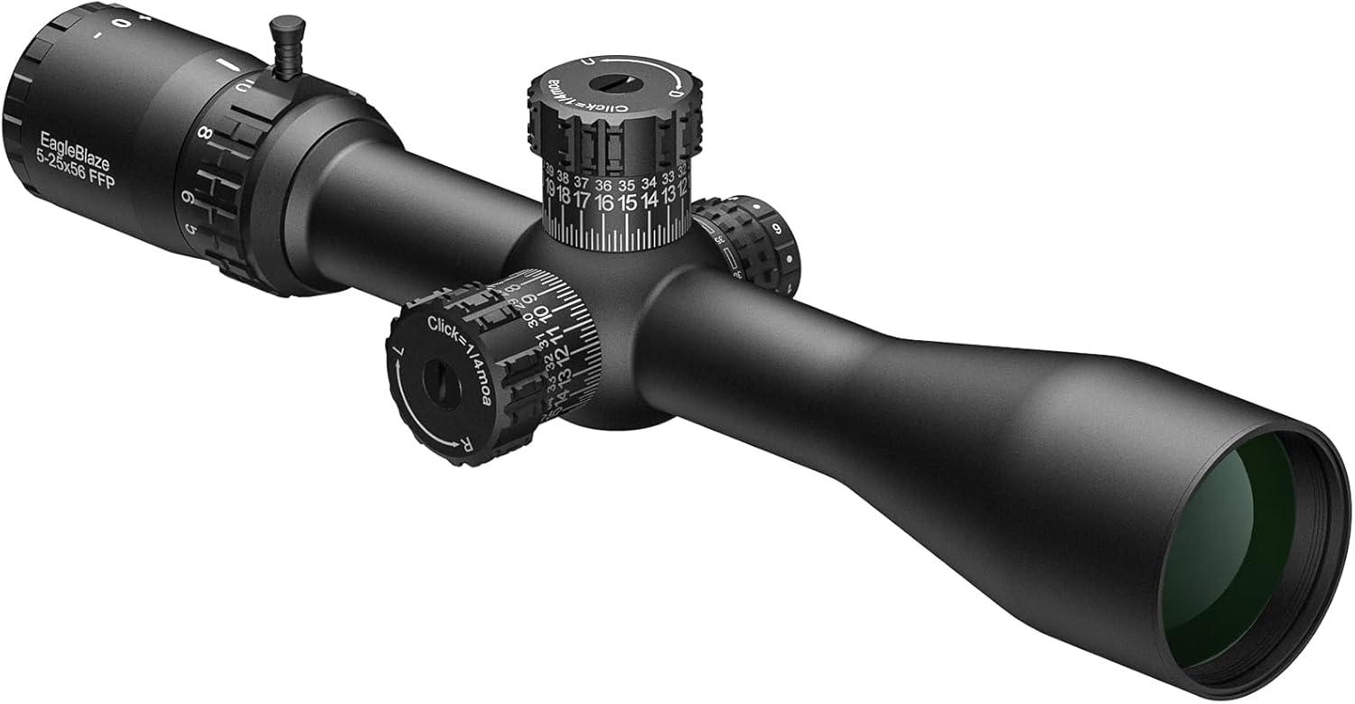 image:imageCVLIFE EagleBlaze 525x56 FFP Rifle Scope ED Glass Zero Stop Illuminated Reticle Side Parallax Adjustment First Focal Plane Long Range Rifle Scope for Hunting 34mm Tube