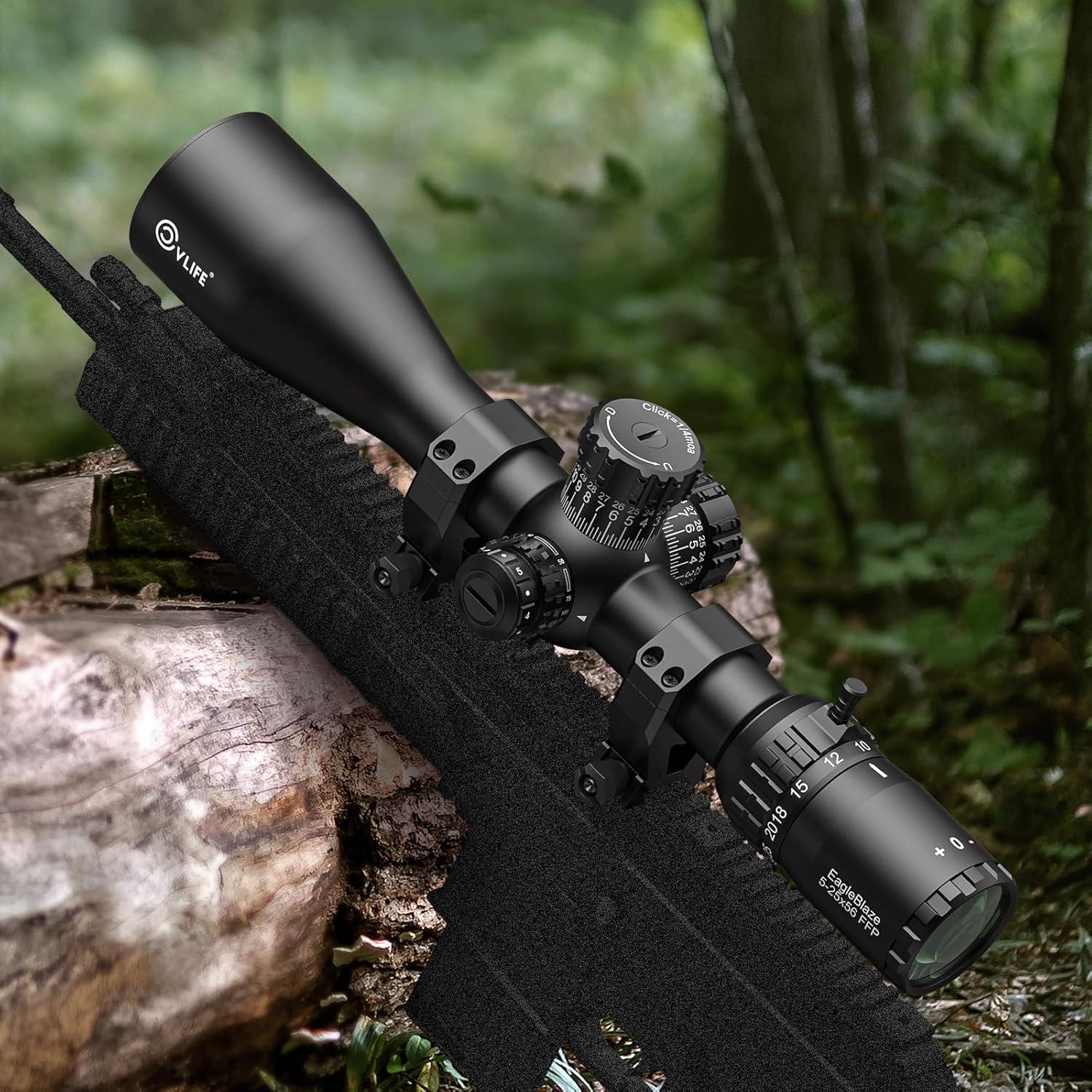 image:imageCVLIFE EagleBlaze 525x56 FFP Rifle Scope ED Glass Zero Stop Illuminated Reticle Side Parallax Adjustment First Focal Plane Long Range Rifle Scope for Hunting 34mm Tube