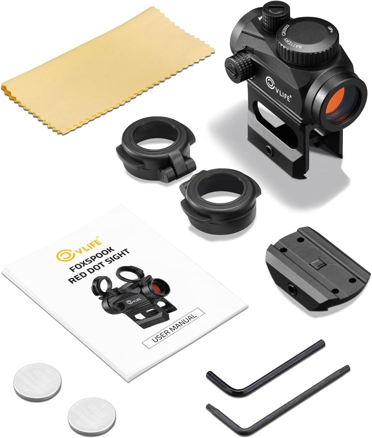 image:imageCVLIFE FoxSpook Motion Awake Red Dot Sight1x20mm 2MOA Red dot Scope Auto On amp Off Compact Optics with Low Profile and Lower 13 CoWitness Mount Flip Up Lens Covers and 12 Brightness Button Settings