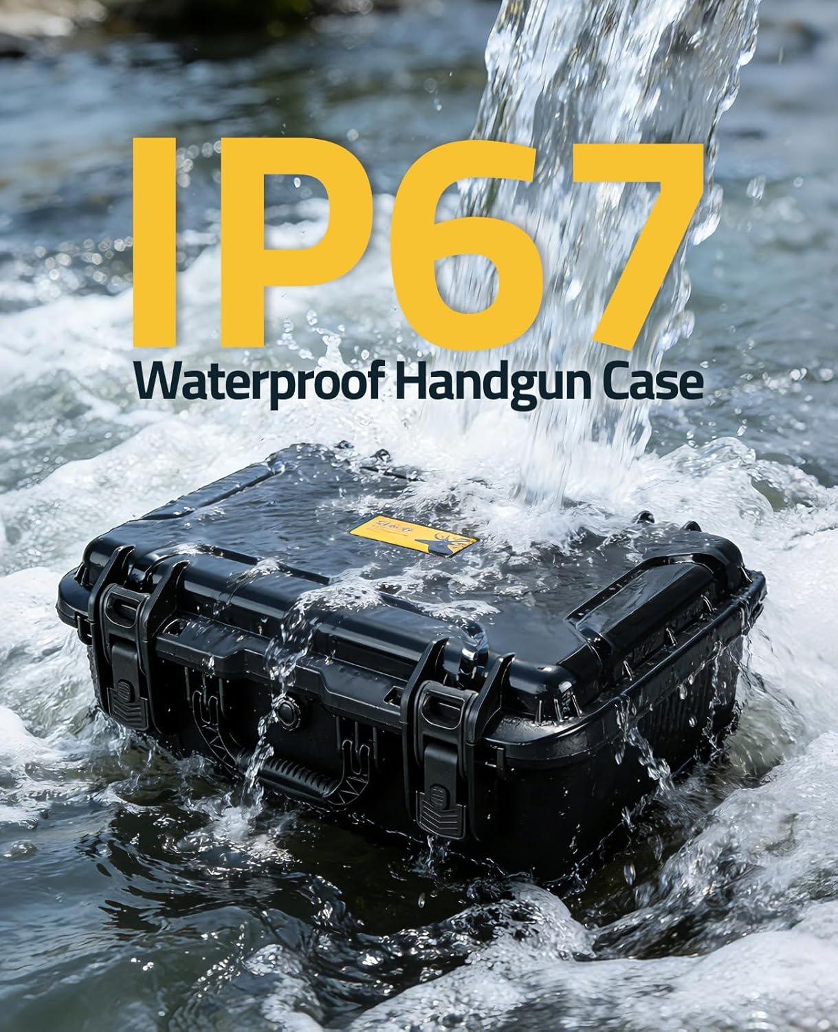 image:imageCVLIFE Gun Cases for Handguns 18 Pistol Case Holds Multiple HandgunsMagsBullets Hard Shell Pistol Case Heavy Duty Firearm Case for Range Trips Waterproof amp Shockproof Handgun CaseFor 8 Handguns Mags