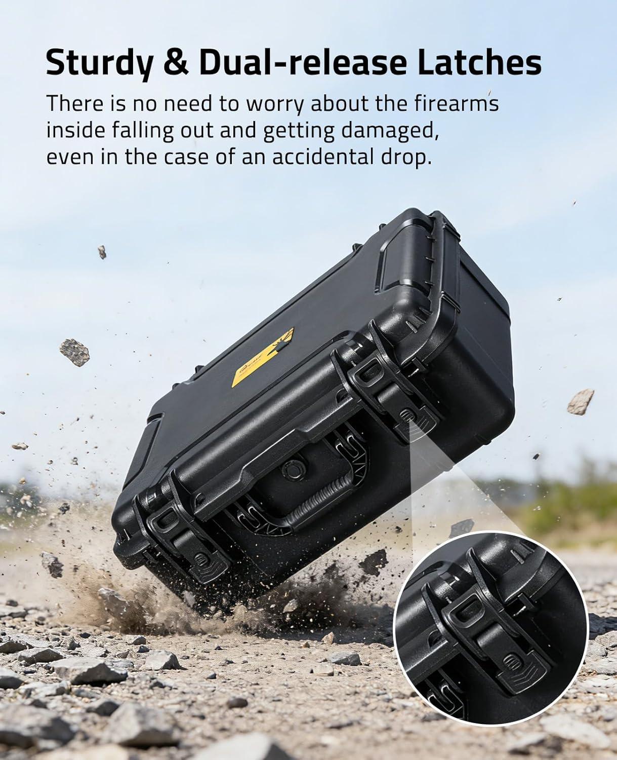 image:imageCVLIFE Gun Cases for Handguns 18 Pistol Case Holds Multiple HandgunsMagsBullets Hard Shell Pistol Case Heavy Duty Firearm Case for Range Trips Waterproof amp Shockproof Handgun CaseFor 8 Handguns Mags