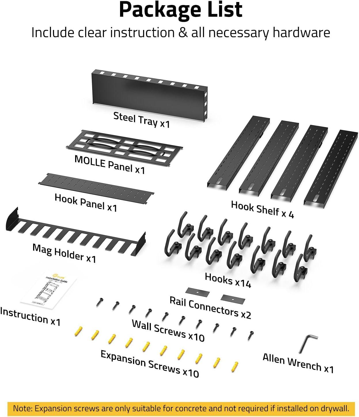 image:imageCVLIFE Gun Rack for Wall Indoor Gun Rack Wall Mount with Shelf amp Accessory Panel Horizontal HeavyDuty Gun Display Holder for RifleShotgun Gear Wall MountedMultiLayer Gun Rack