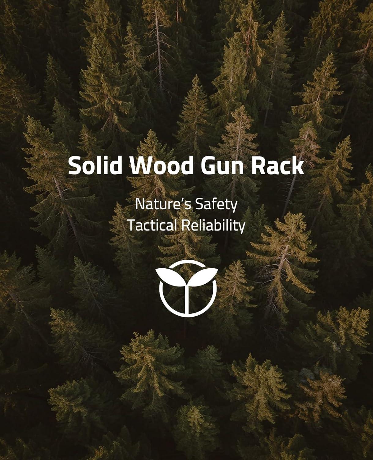 image:imageCVLIFE Indoor Gun Racks Wall Mount 5 Gun Rack with 4 Pistol Holder Solid Wood amp Carbon Steel Wall Gun Racks for Rifle Shotgun Pistol Mag Storage Vertical Wall Mounted Rifle Rack Easy Assembly