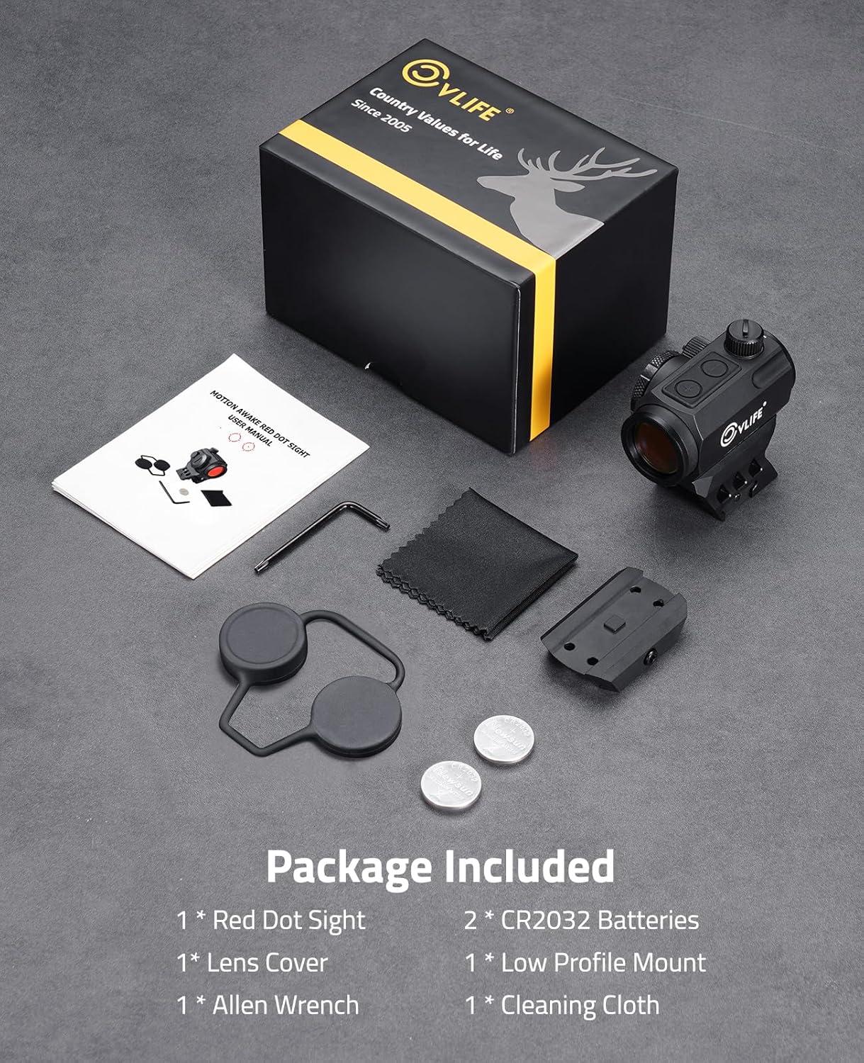 image:imageCVLIFE MultiReticle 2 MOA Dot amp 65 MOA Circle Red Dot Motion Awake Red Dot Scope 50K Hours Battery Life IPX7 Waterproof Red Dot Optics with Absolute CoWitness Riser amp Low Mount for 21mm Picatinny