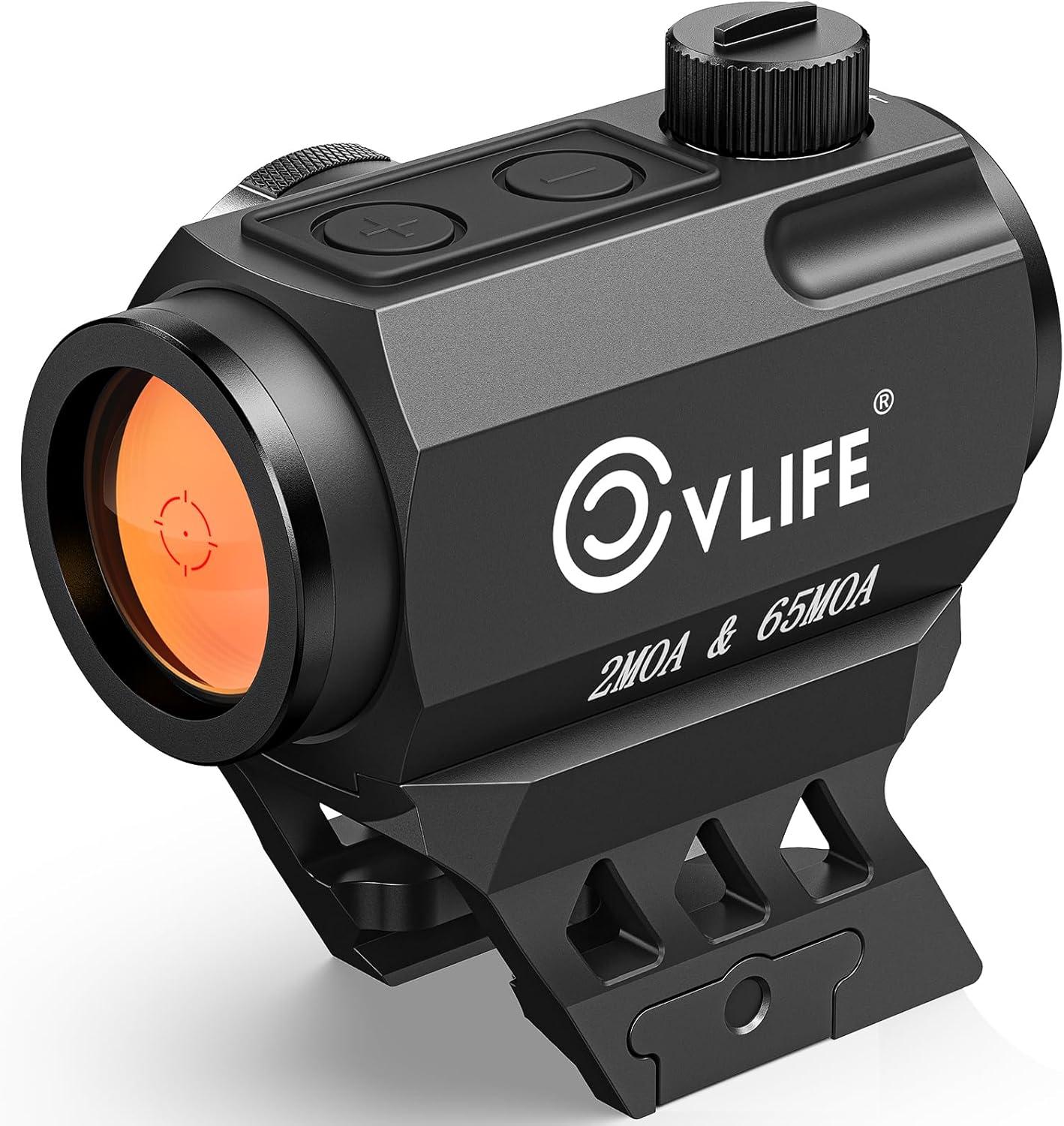 image:imageCVLIFE MultiReticle 2 MOA Dot amp 65 MOA Circle Red Dot Motion Awake Red Dot Scope 50K Hours Battery Life IPX7 Waterproof Red Dot Optics with Absolute CoWitness Riser amp Low Mount for 21mm Picatinny