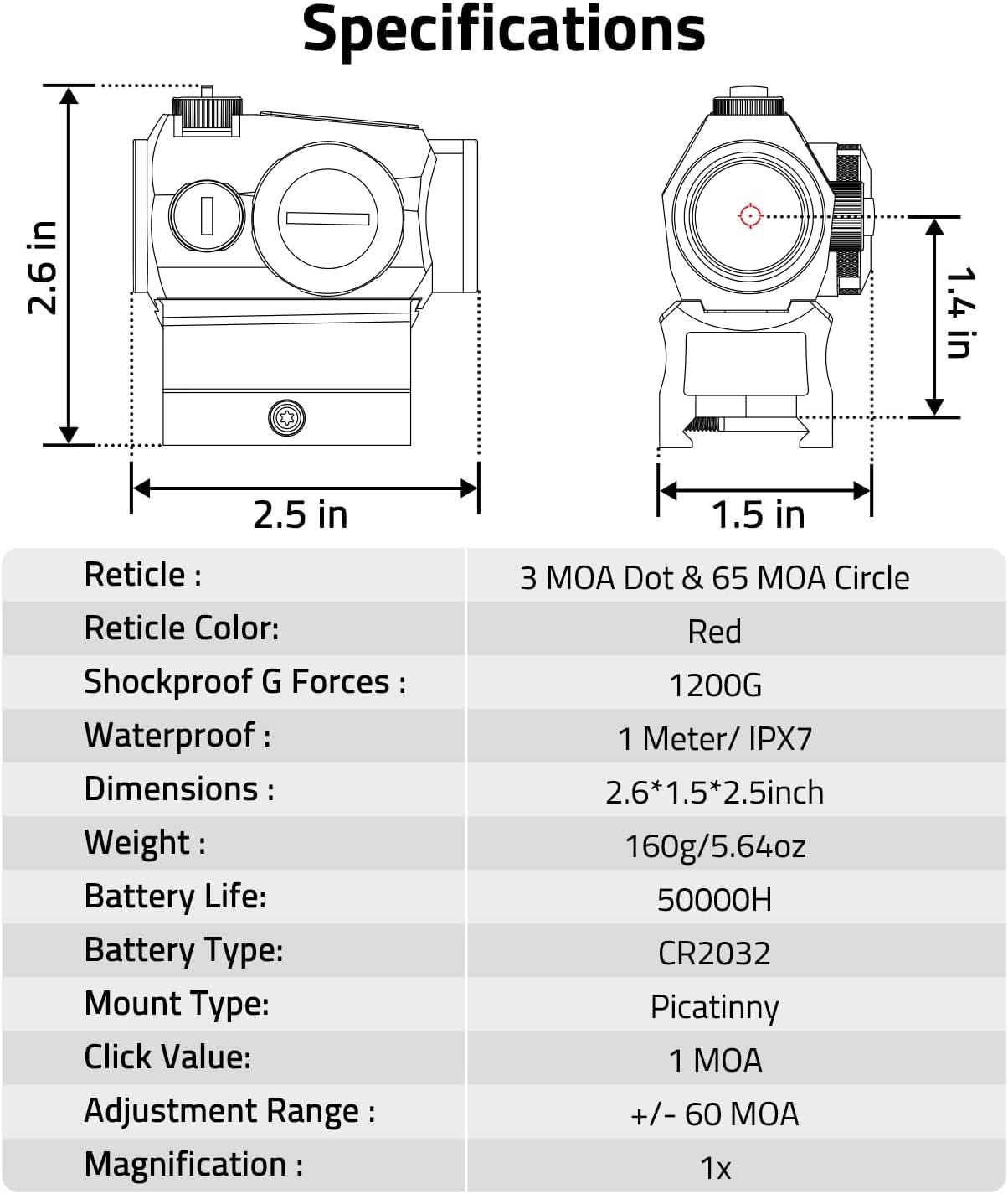image:imageCVLIFE Multiple Reticle Red Dot Sight Motion Awake Red Dot amp Circle 1x20mm Optics Scope with Absolute CoWitness Riser and Low Mount for 21mm Picatinny IPX7 Waterproof amp Fogproof 50000H RuntimeSand