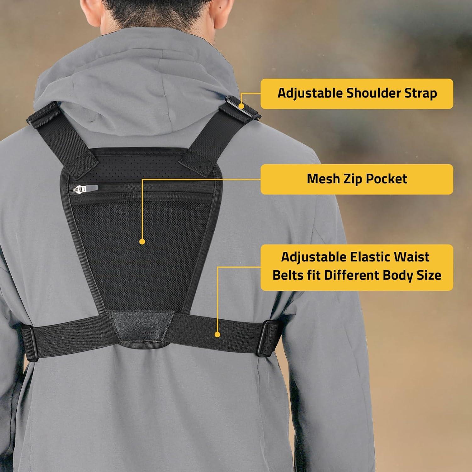 image:imageCVLIFE Outdoor Chest Bag for Men Tactical Chest Pack Adjustable Running Vest Bag Lightweight Antitheft EDC Rig for HikingGreen