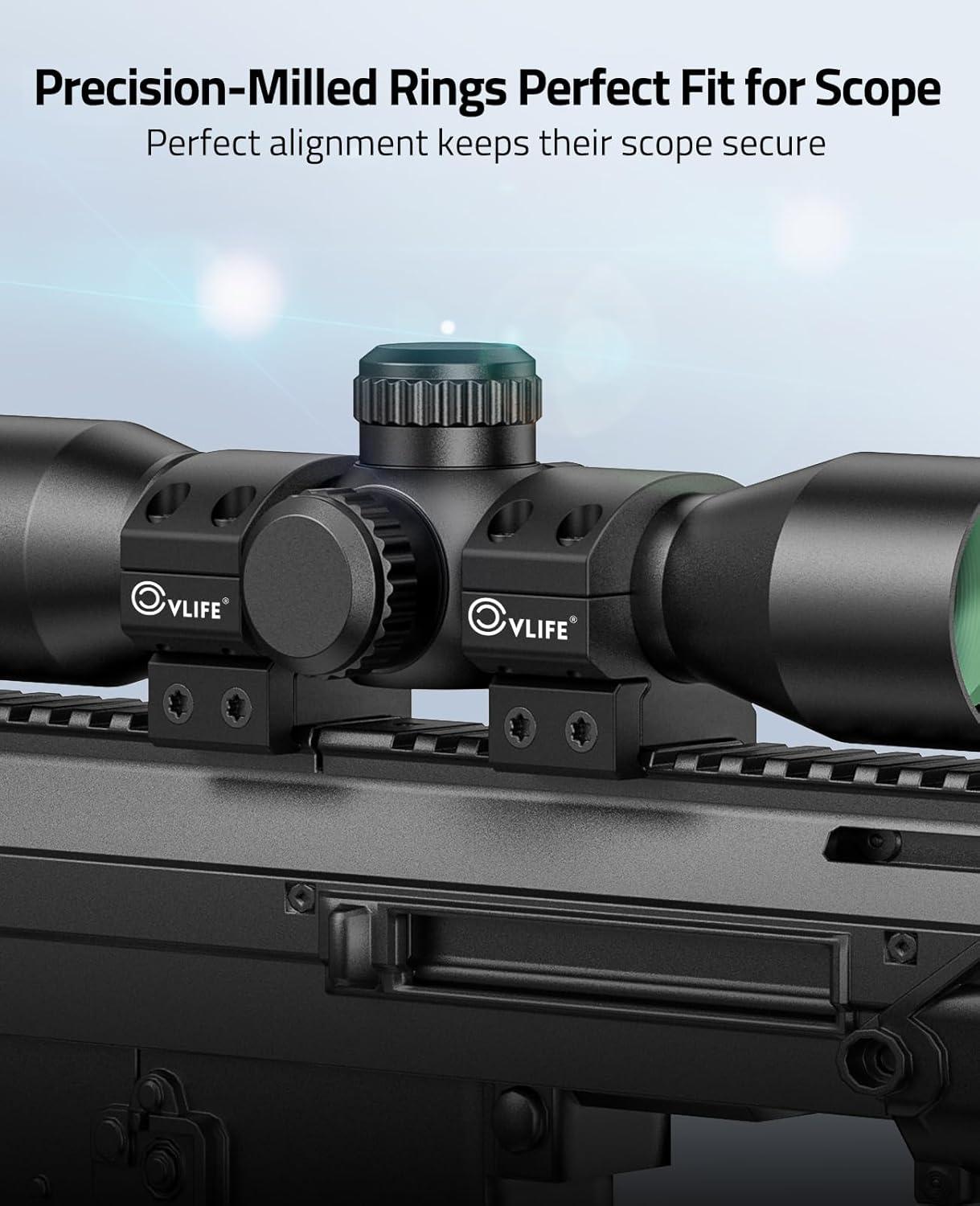 image:imageCVLIFE Precision 1 Inch Scope Rings Scope Mount 2 PiecesLow