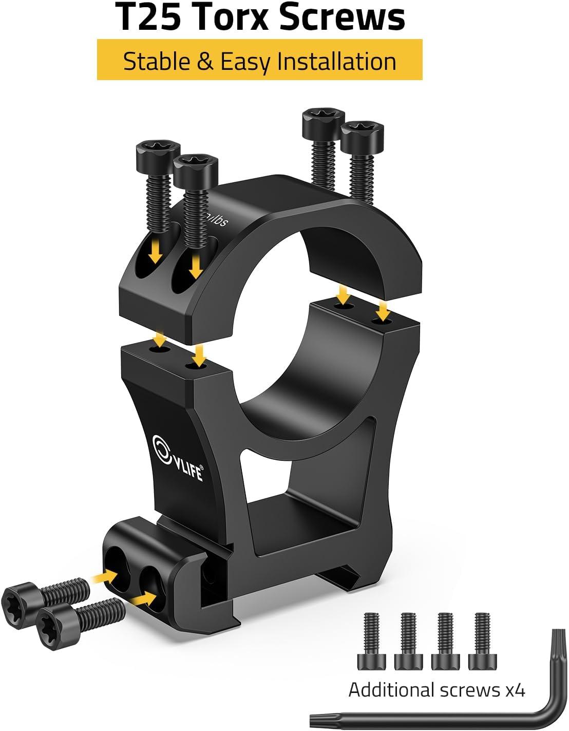 image:imageCVLIFE Precision Scope Rings Mount Compatible with Picatinny Rails and More 2 PiecesExtra High