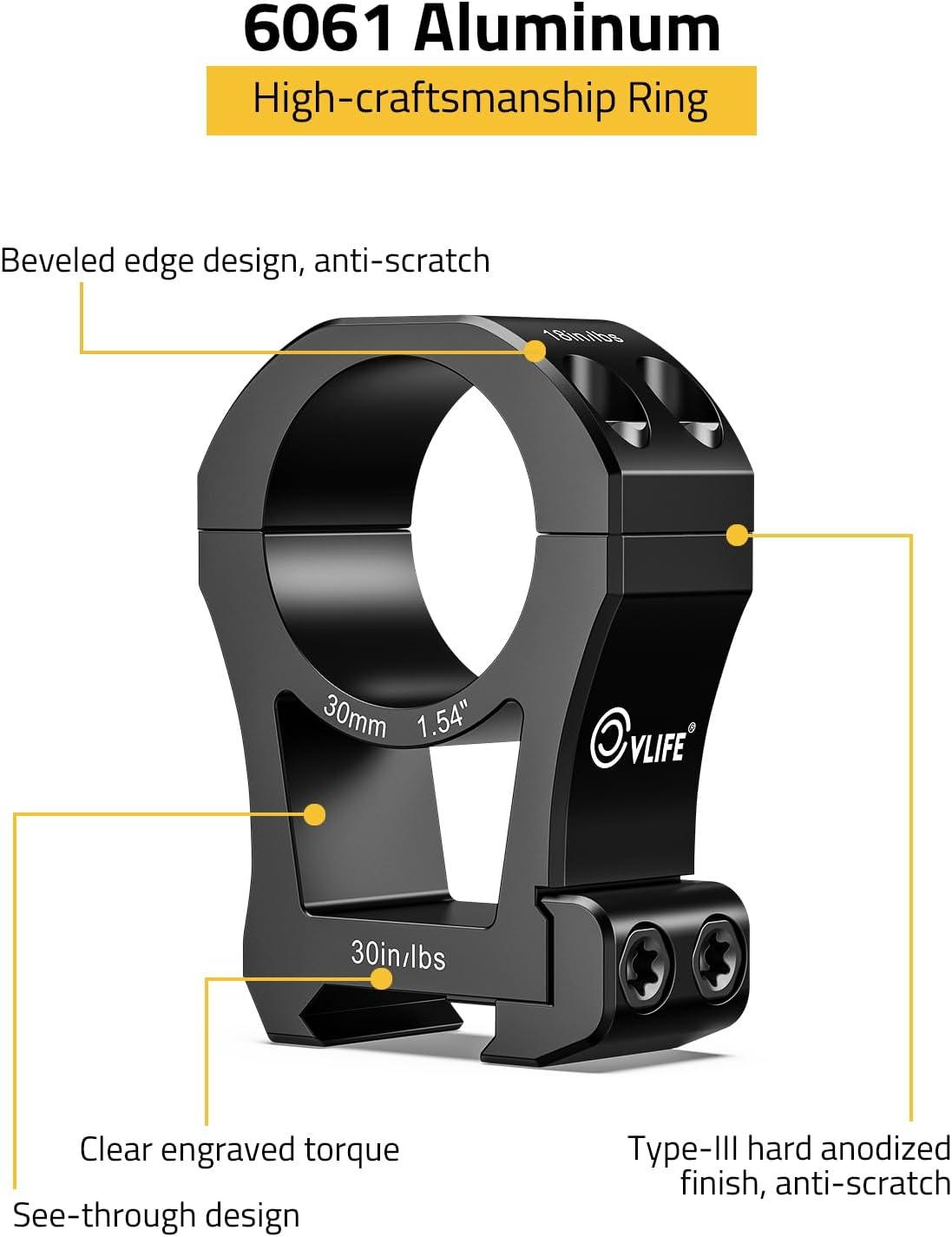 image:imageCVLIFE Precision Scope Rings Mount Compatible with Picatinny Rails and More 2 PiecesExtra High