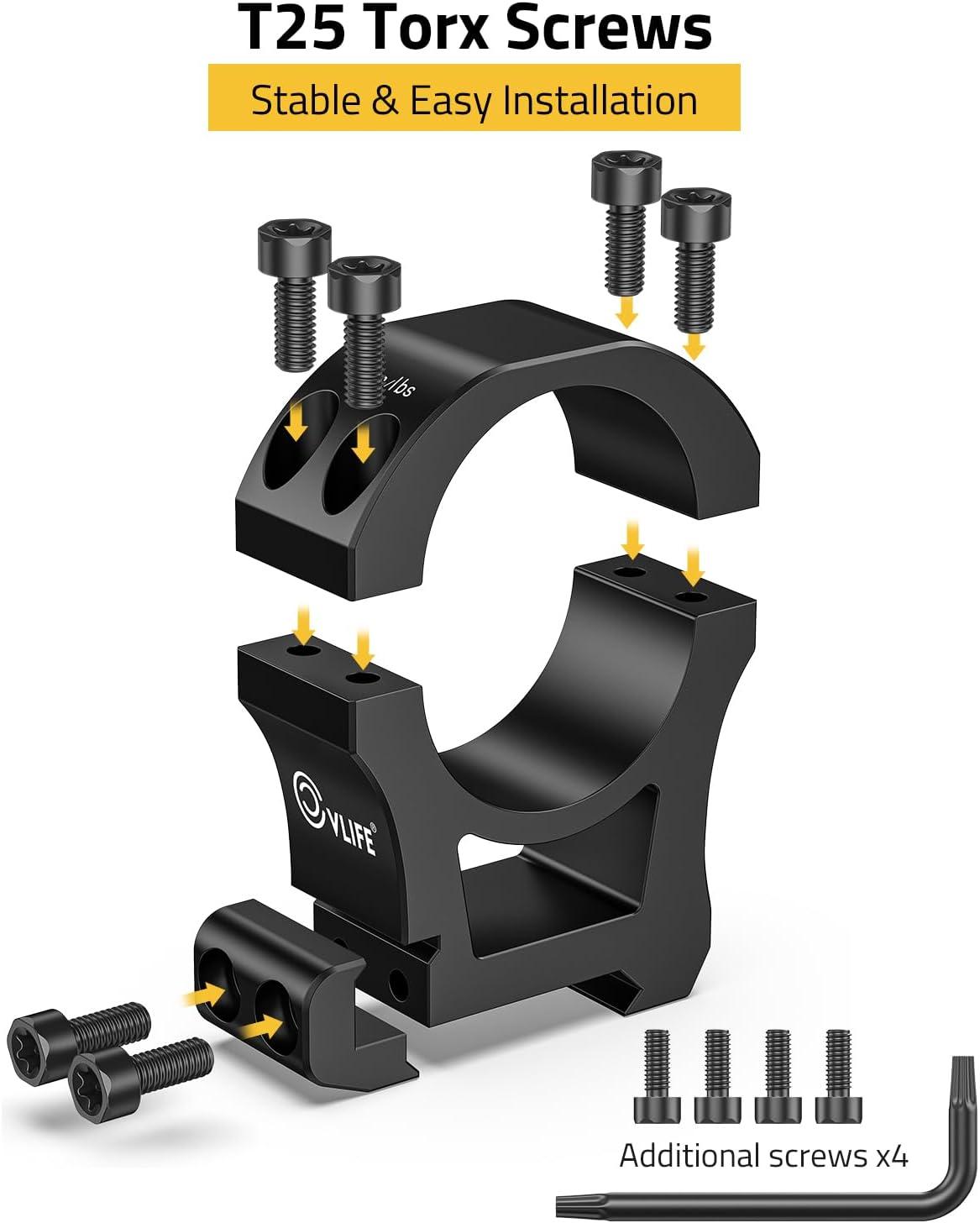 image:imageCVLIFE Precision Scope Rings Mount Compatible with Picatinny Rails and More 2 PiecesHigh