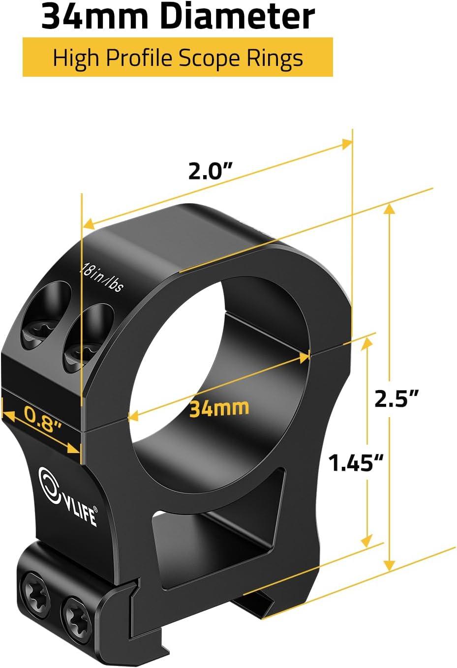 image:imageCVLIFE Precision Scope Rings Mount Compatible with Picatinny Rails and More 2 PiecesHigh