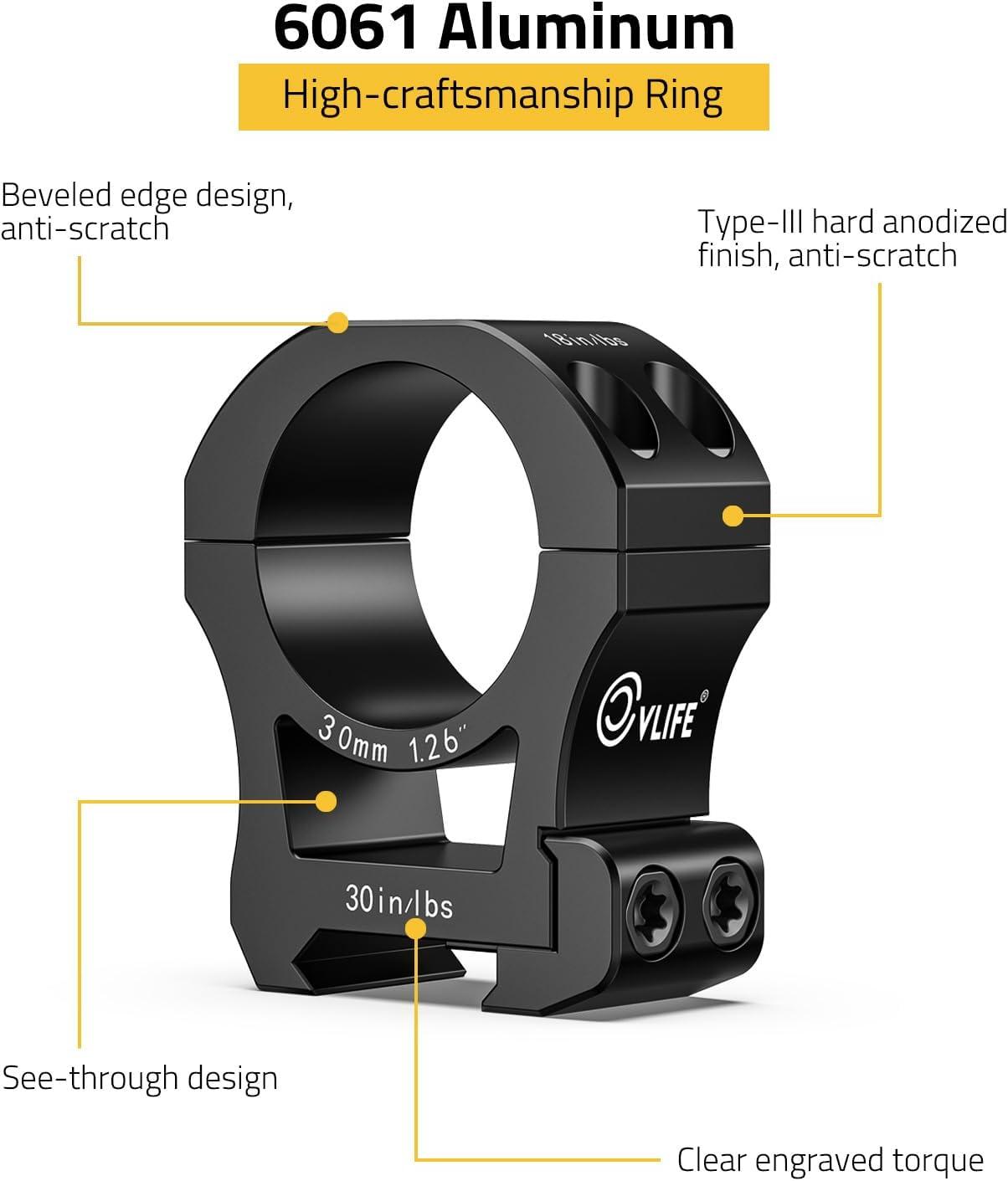 image:imageCVLIFE Precision Scope Rings Mount Compatible with Picatinny Rails and More 2 PiecesHigh