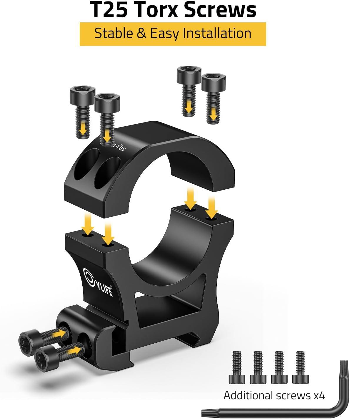 image:imageCVLIFE Precision Scope Rings Mount Compatible with Picatinny Rails and More 2 PiecesHigh