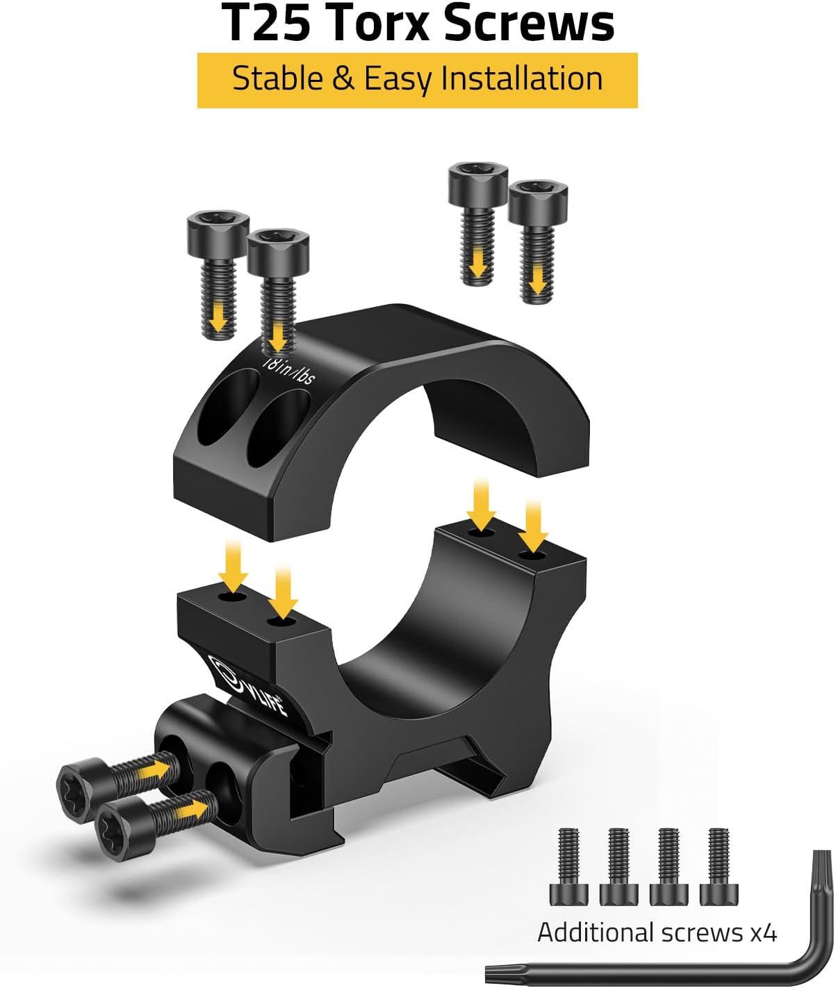 image:imageCVLIFE Precision Scope Rings Mount Compatible with Picatinny Rails and More 2 PiecesLow
