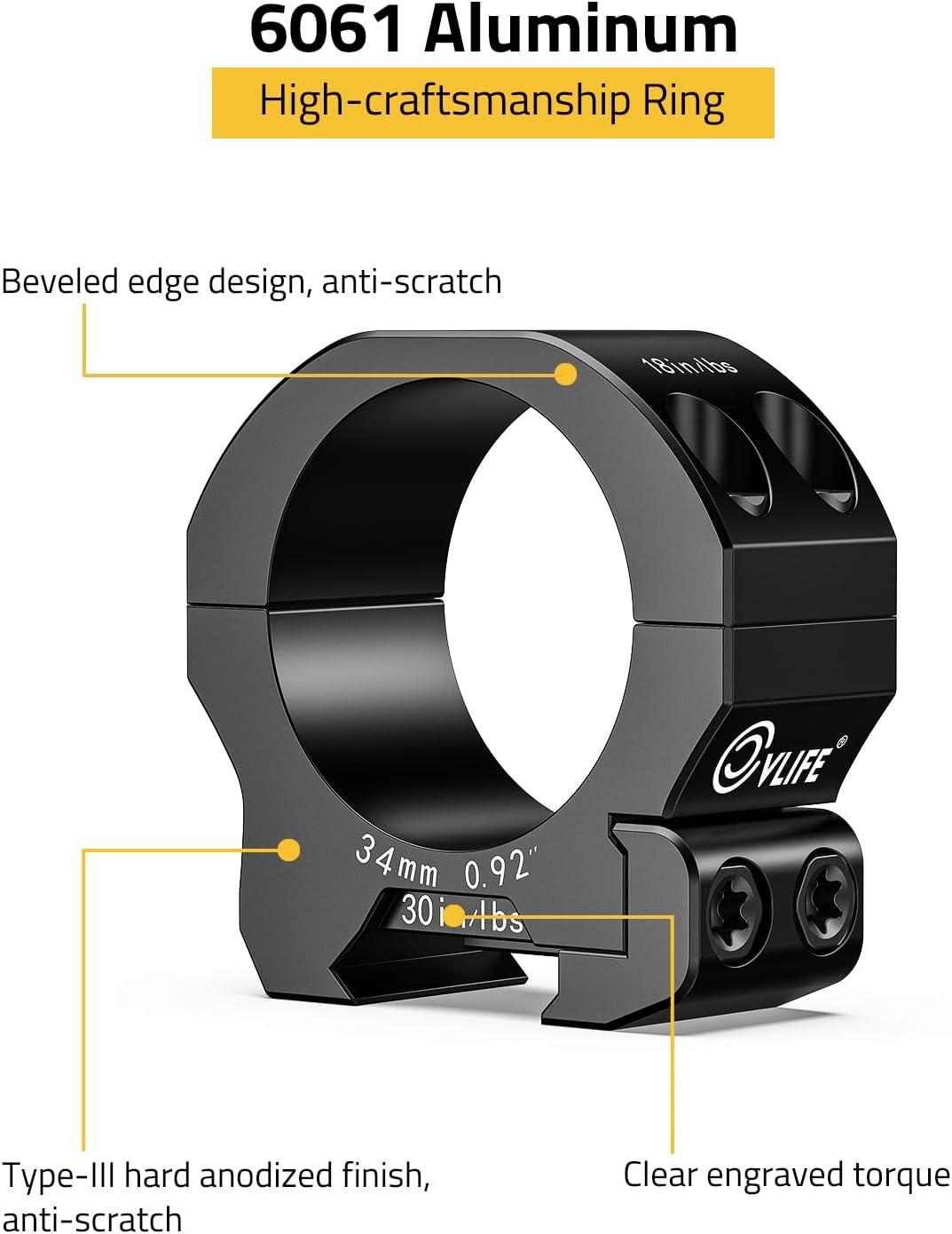 image:imageCVLIFE Precision Scope Rings Mount Compatible with Picatinny Rails and More 2 PiecesLow