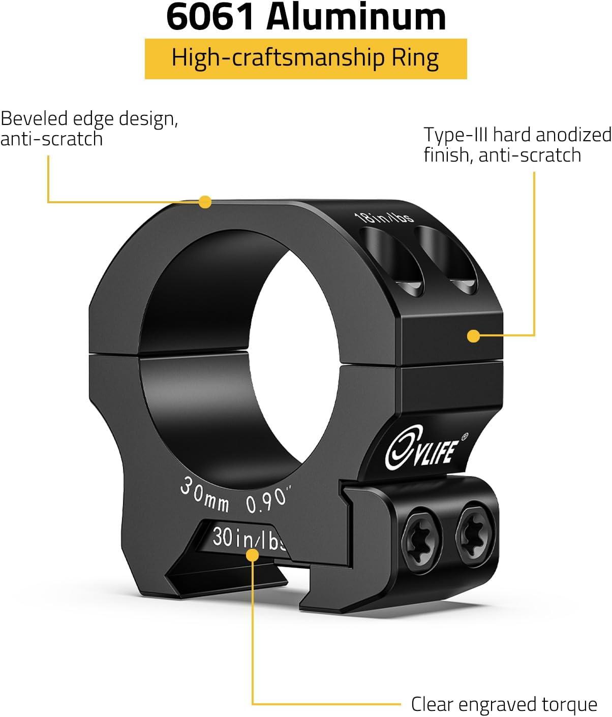 image:imageCVLIFE Precision Scope Rings Mount Compatible with Picatinny Rails and More 2 PiecesLow