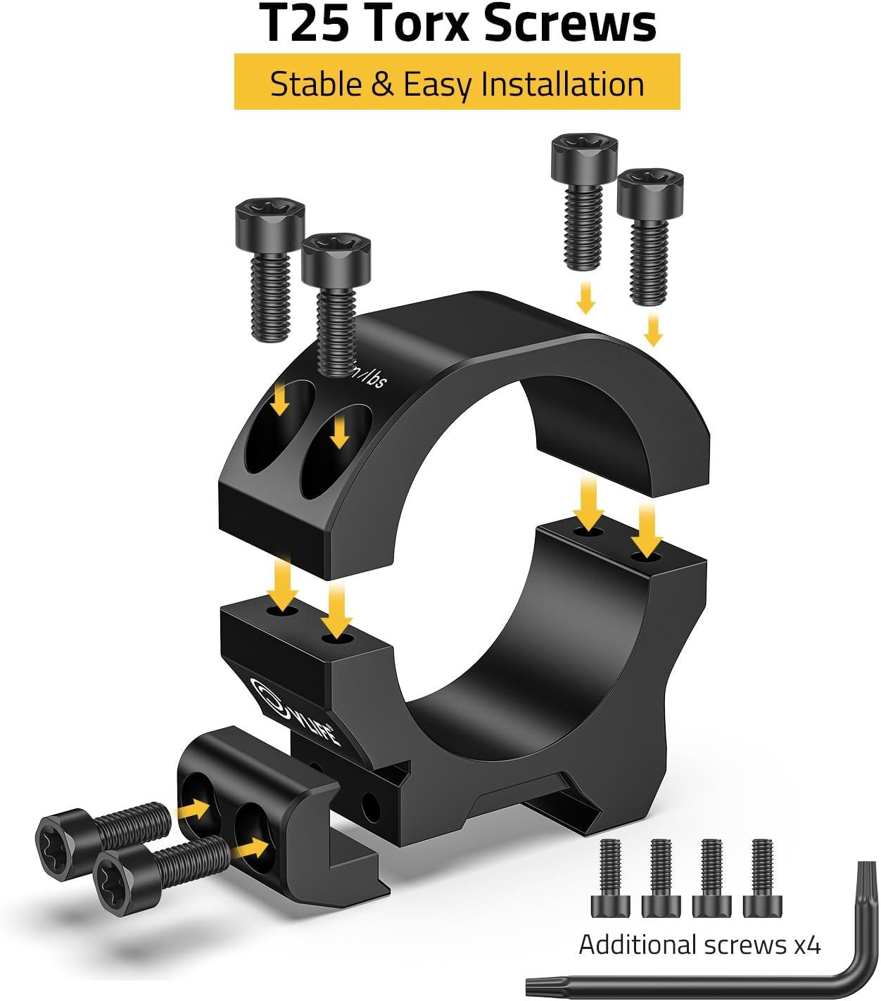 image:imageCVLIFE Precision Scope Rings Mount Compatible with Picatinny Rails and More 2 PiecesLow