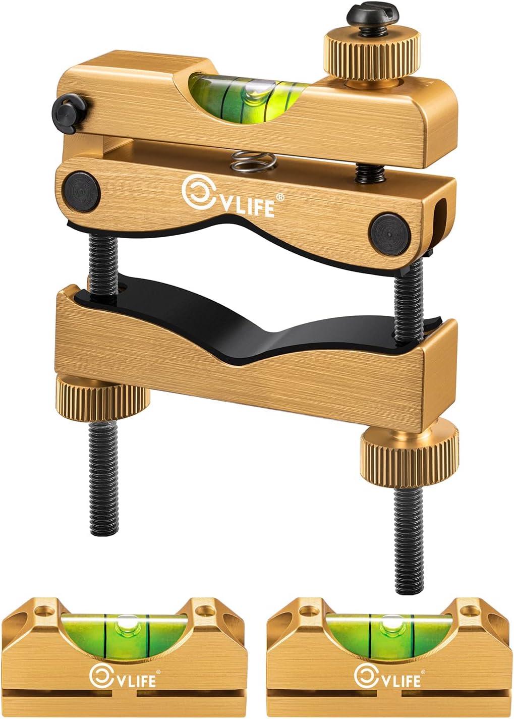 image:imageCVLIFE Professional Scope Leveling Kit Heavy Duty Scope Mounting Level with 2 Magnetic Universal Level Bubbles GoldGold