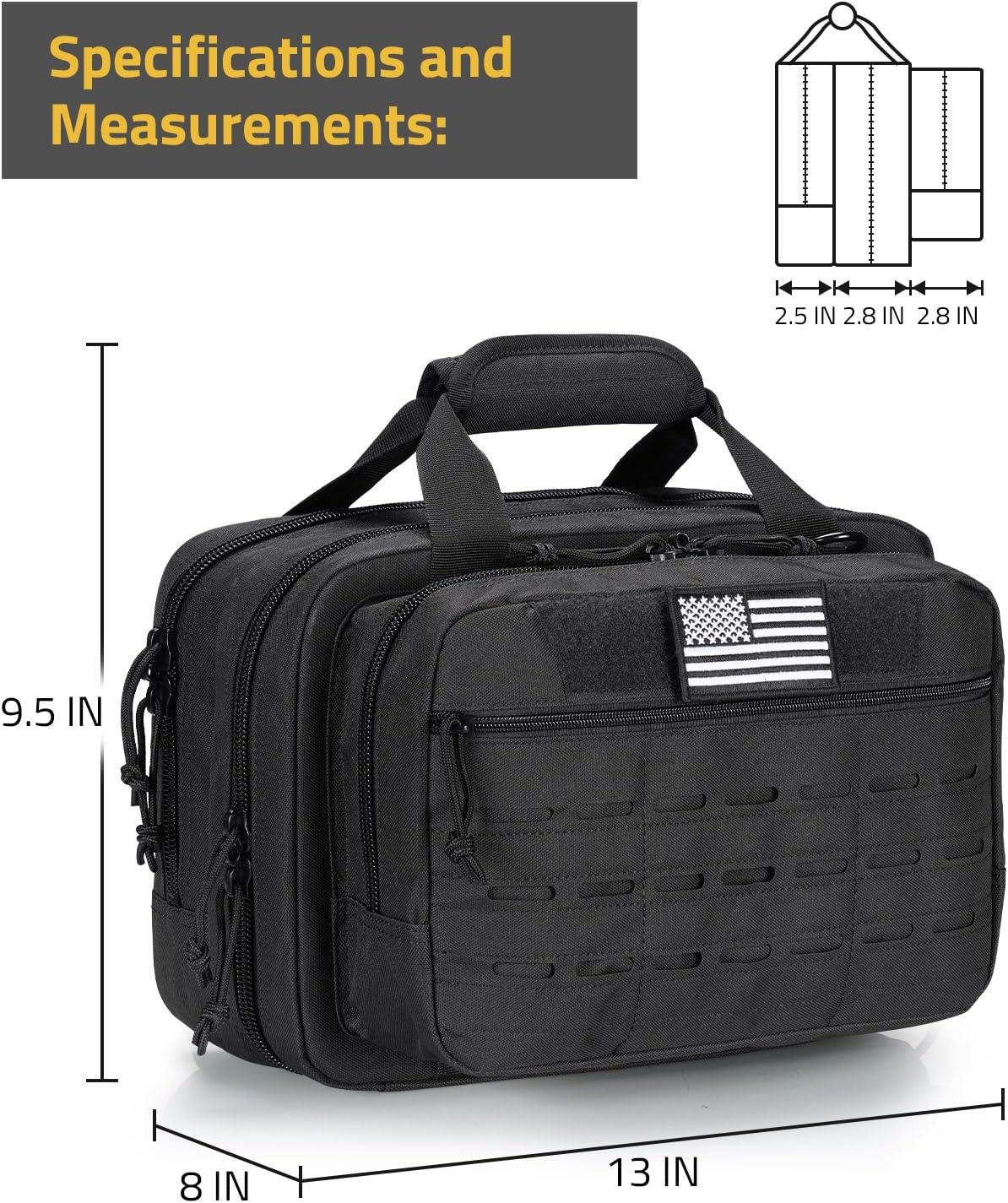 image:imageCVLIFE Range Bag Gun Range Bags for Handguns and Ammo Soft Pistol Case for Shooting and Hunting Accessories for MenBlack