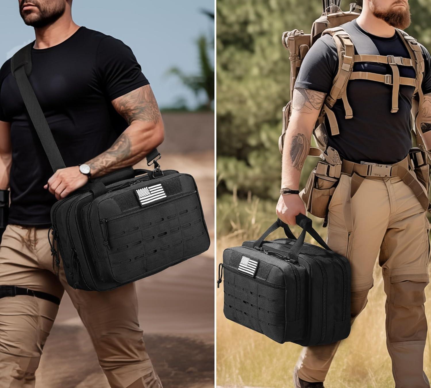 image:imageCVLIFE Range Bag Gun Range Bags for Handguns and Ammo Soft Pistol Case for Shooting and Hunting Accessories for MenBlack