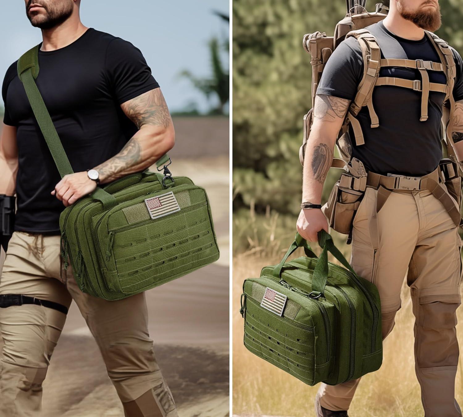 image:imageCVLIFE Range Bag Gun Range Bags for Handguns and Ammo Soft Pistol Case for Shooting and Hunting Accessories for MenGreen