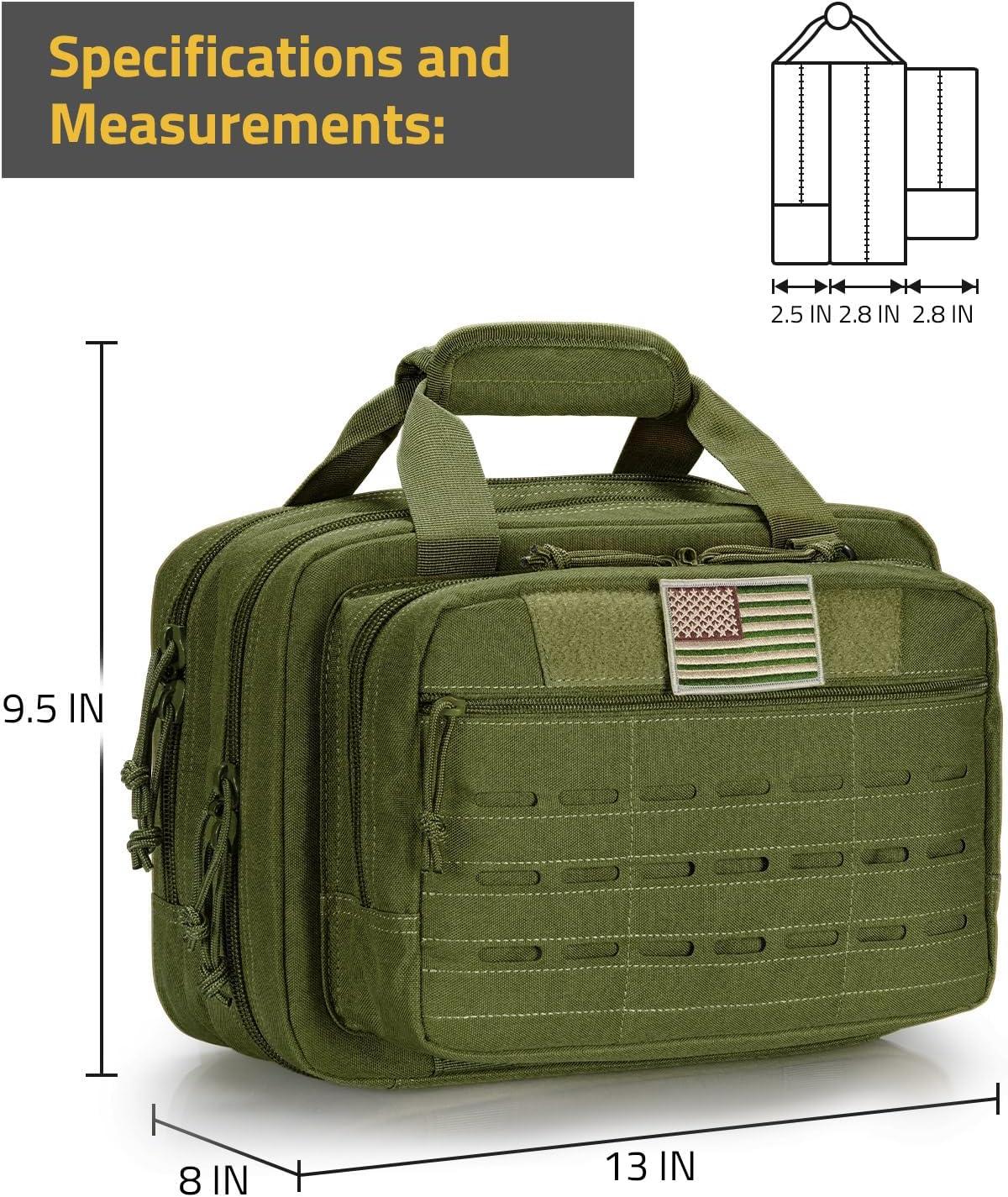 image:imageCVLIFE Range Bag Gun Range Bags for Handguns and Ammo Soft Pistol Case for Shooting and Hunting Accessories for MenGreen