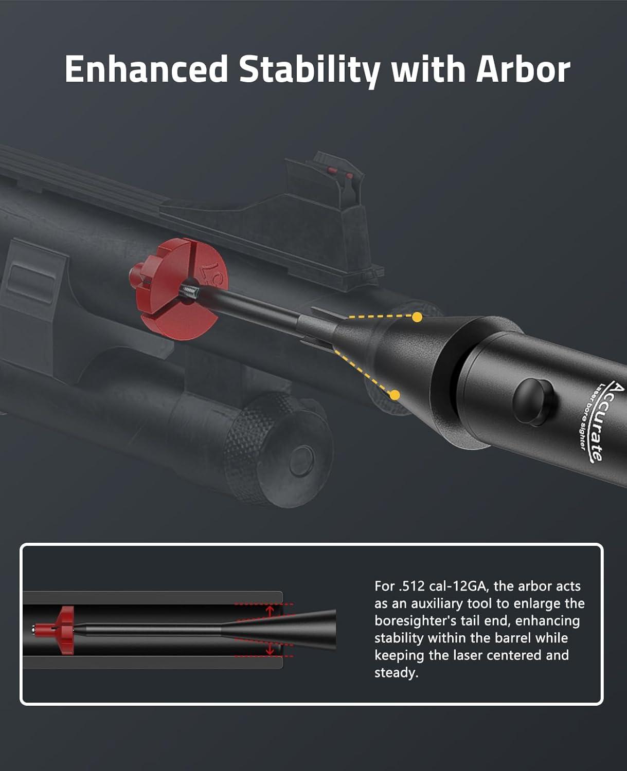 image:imageCVLIFE Rechargeable Bore Sight Laser Kit with 64 Adapters fit 017 to 12GA Calibers Professional RedGreen Laser Bore Sight with Button Switch Powerful Choice for Hunting Bore Sight ToolGreen Laser