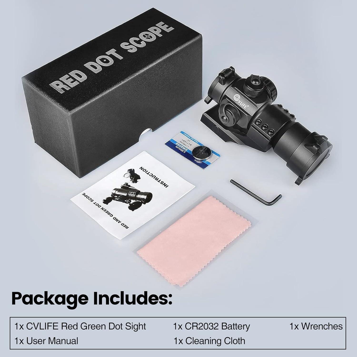 image:imageCVLIFE Red Green Dot Scope Reflex Sight for 20mm Cantilever MountBlack