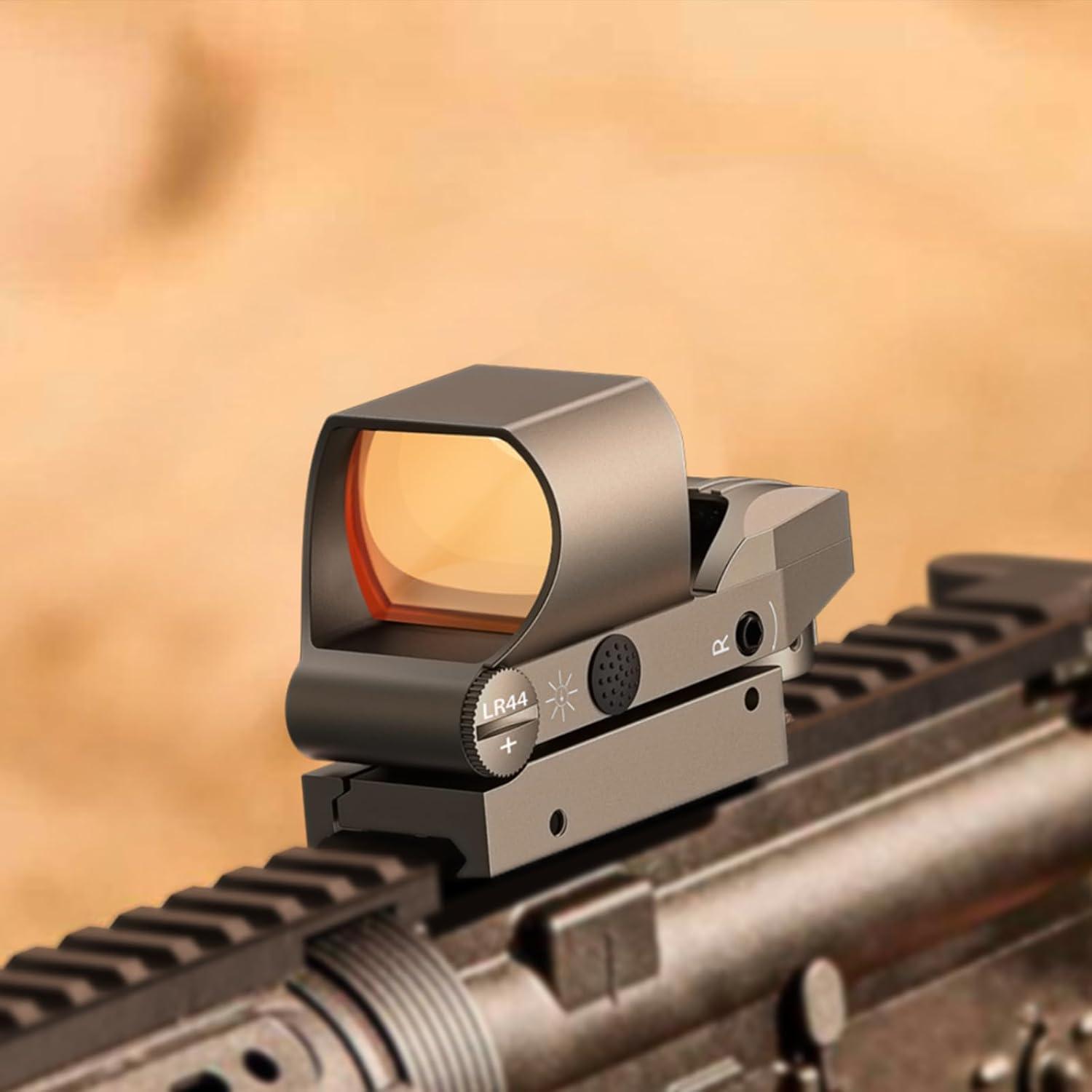 image:imageCVLIFE Reflex Sight 1x28x40mm Red Dot Sight 4 Adjustable Reticles Sight for 20mm Picatinny Rail Red Dot Optics Absolute CoWitnessGray