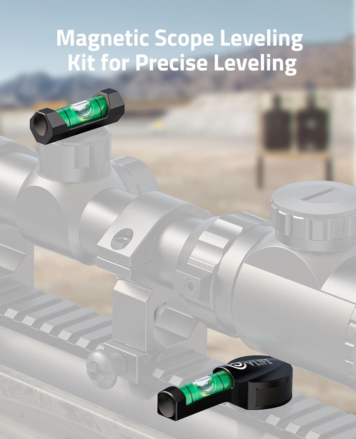 image:imageCVLIFE Scope Level Scope Leveling Kit with Magnetic Bases High Visibility Bubble Level with Strong Metal Structure for Optics Accessories Leveling System