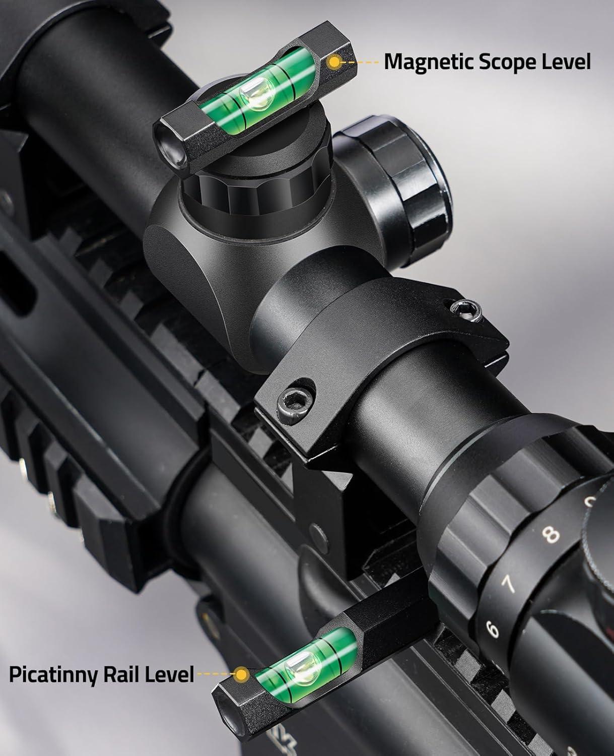 image:imageCVLIFE Scope Leveling Kit Scope Level and Magnetic Bubble Level Low Profile Lightweight Scope leveling Tool Optic Scope Leveling Kit Black