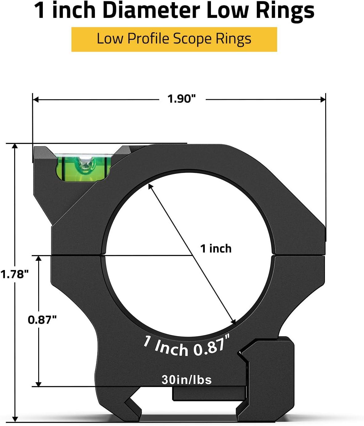 image:imageCVLIFE Scope Rings Precision Scope Mount with Level Bubble for Picatinny Rails 2 PiecesLow