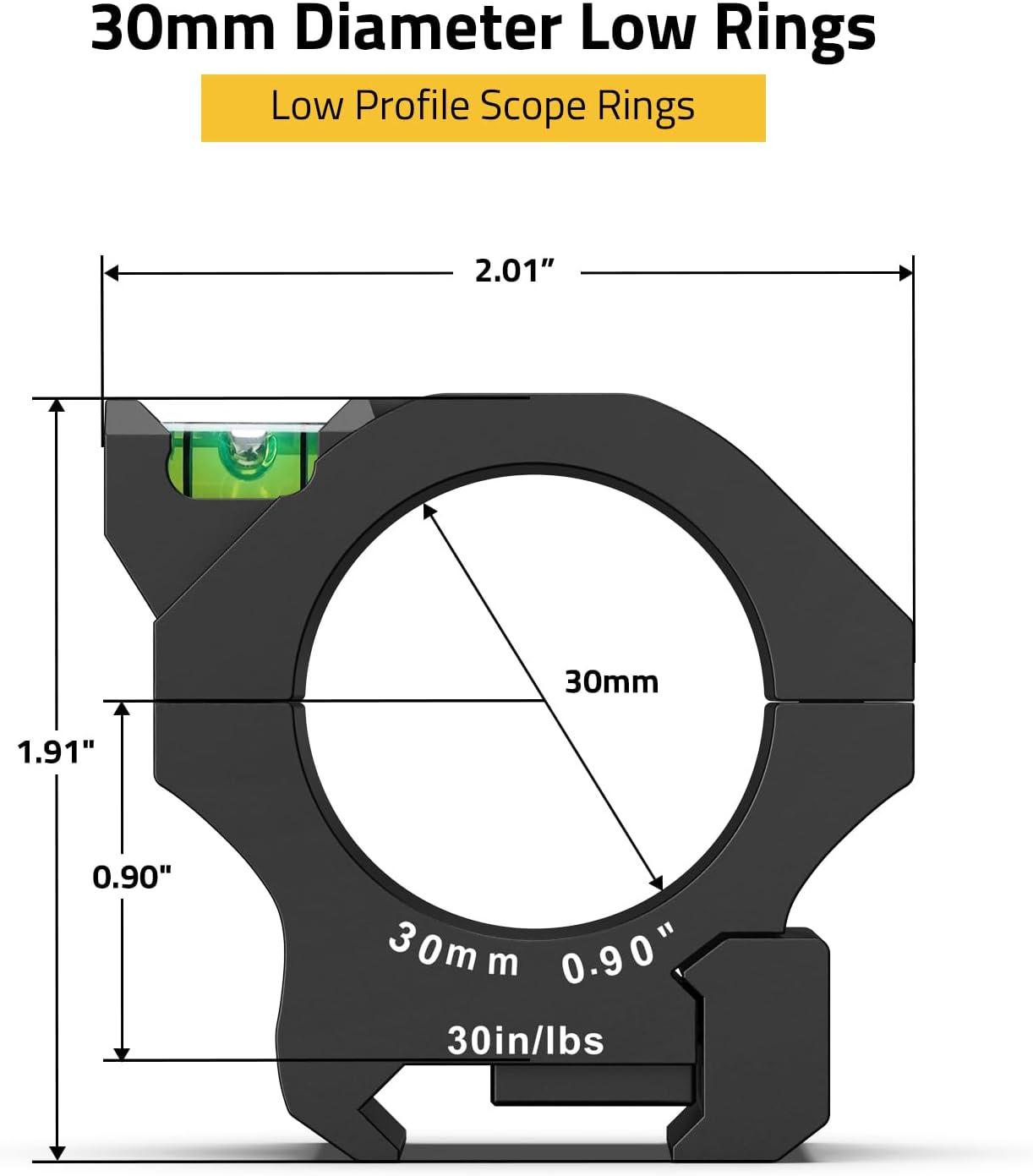 image:imageCVLIFE Scope Rings Precision Scope Mount with Level Bubble for Picatinny Rails 2 PiecesLow