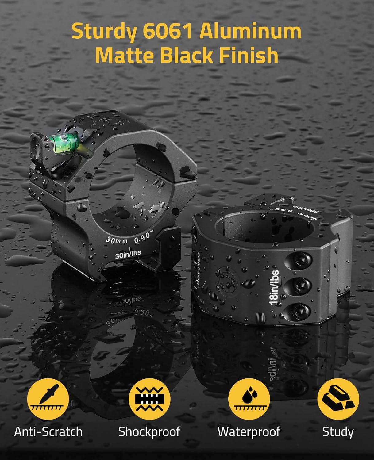 image:imageCVLIFE Scope Rings Precision Scope Mount with Level Bubble for Picatinny Rails 2 PiecesLow