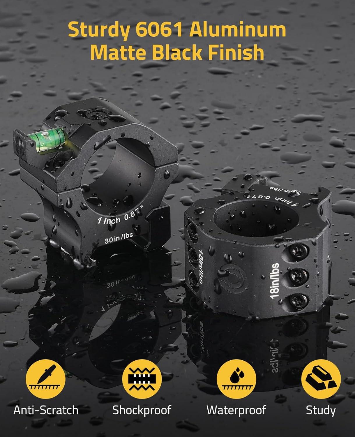 image:imageCVLIFE Scope Rings Precision Scope Mount with Level Bubble for Picatinny Rails 2 PiecesLow