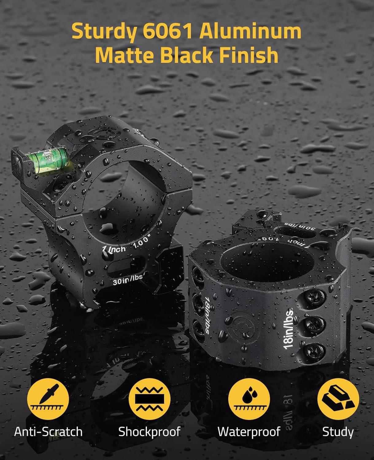 image:imageCVLIFE Scope Rings Precision Scope Mount with Level Bubble for Picatinny Rails 2 PiecesMedium