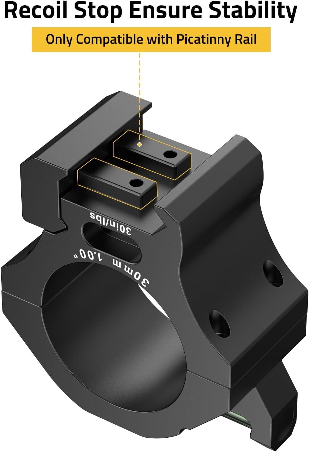 image:imageCVLIFE Scope Rings Precision Scope Mount with Level Bubble for Picatinny Rails 2 PiecesMedium