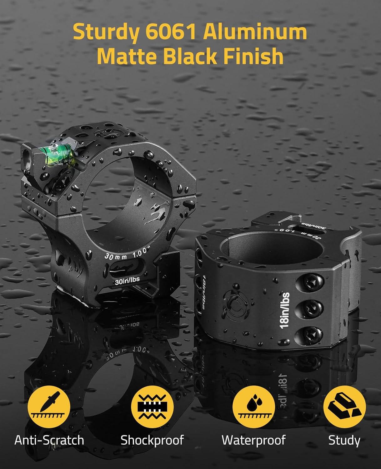 image:imageCVLIFE Scope Rings Precision Scope Mount with Level Bubble for Picatinny Rails 2 PiecesMedium