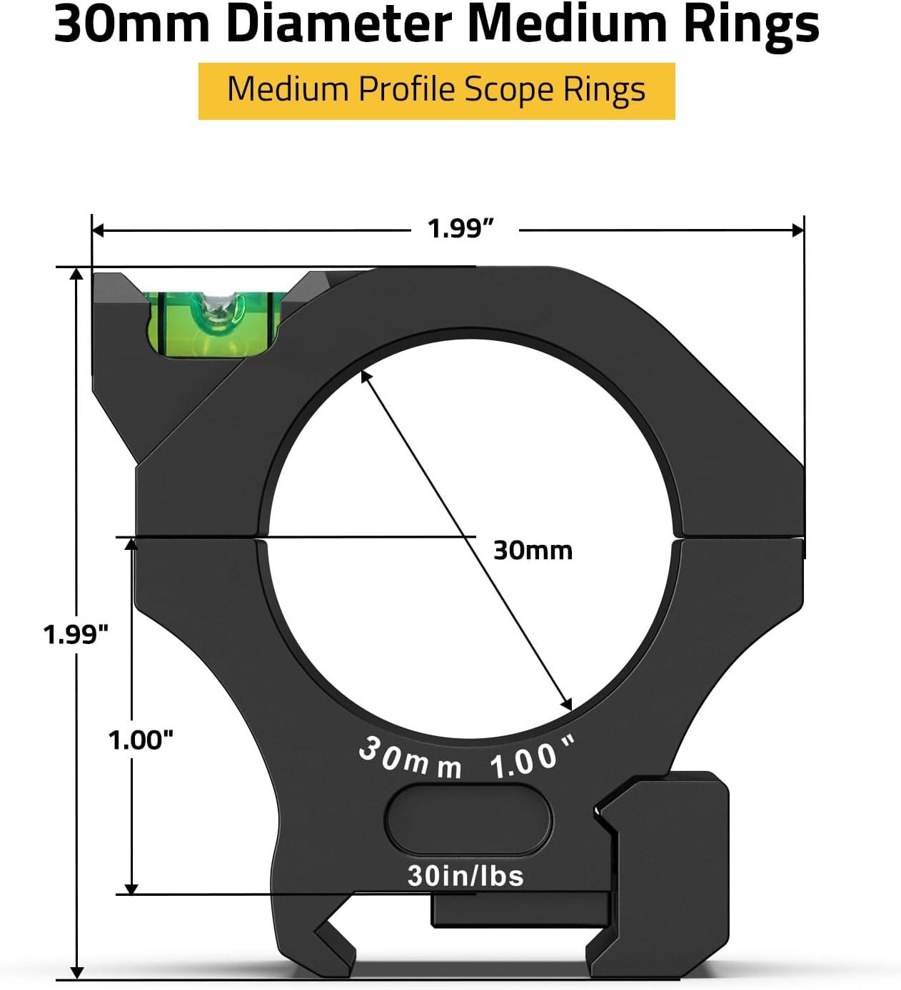 image:imageCVLIFE Scope Rings Precision Scope Mount with Level Bubble for Picatinny Rails 2 PiecesMedium