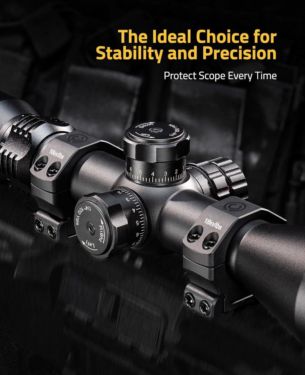 image:imageCVLIFE Scope Rings Mount 7075 Aluminum Precision Scope Rings for Picatinny Rails 2 PiecesHigh