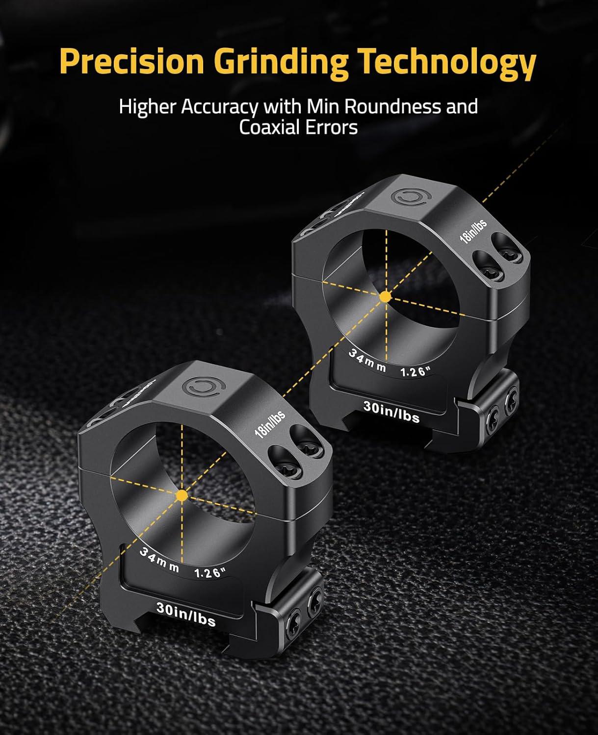 image:imageCVLIFE Scope Rings Mount 7075 Aluminum Precision Scope Rings for Picatinny Rails 2 PiecesMedium