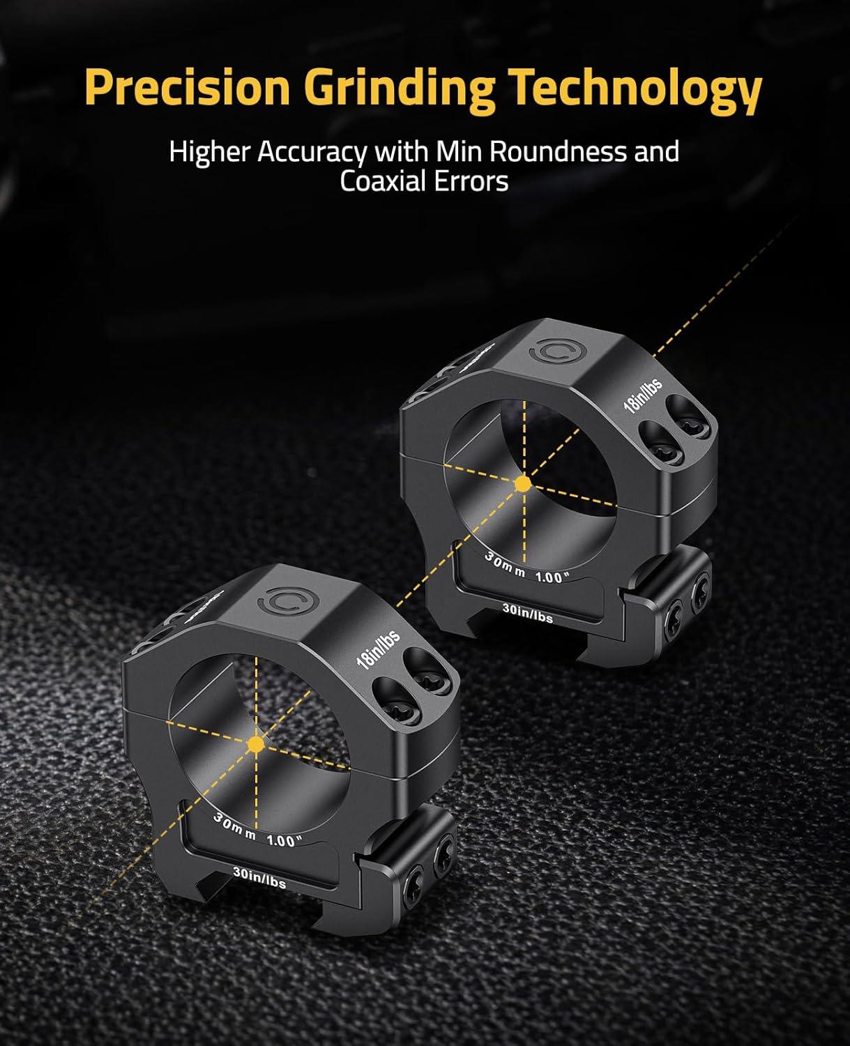 image:imageCVLIFE Scope Rings Mount 7075 Aluminum Precision Scope Rings for Picatinny Rails 2 PiecesMedium